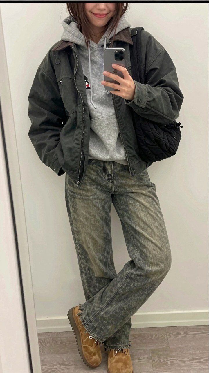 Styling a Hooded Sweatshirt Under a Heavy Canvas Workwear Jacket