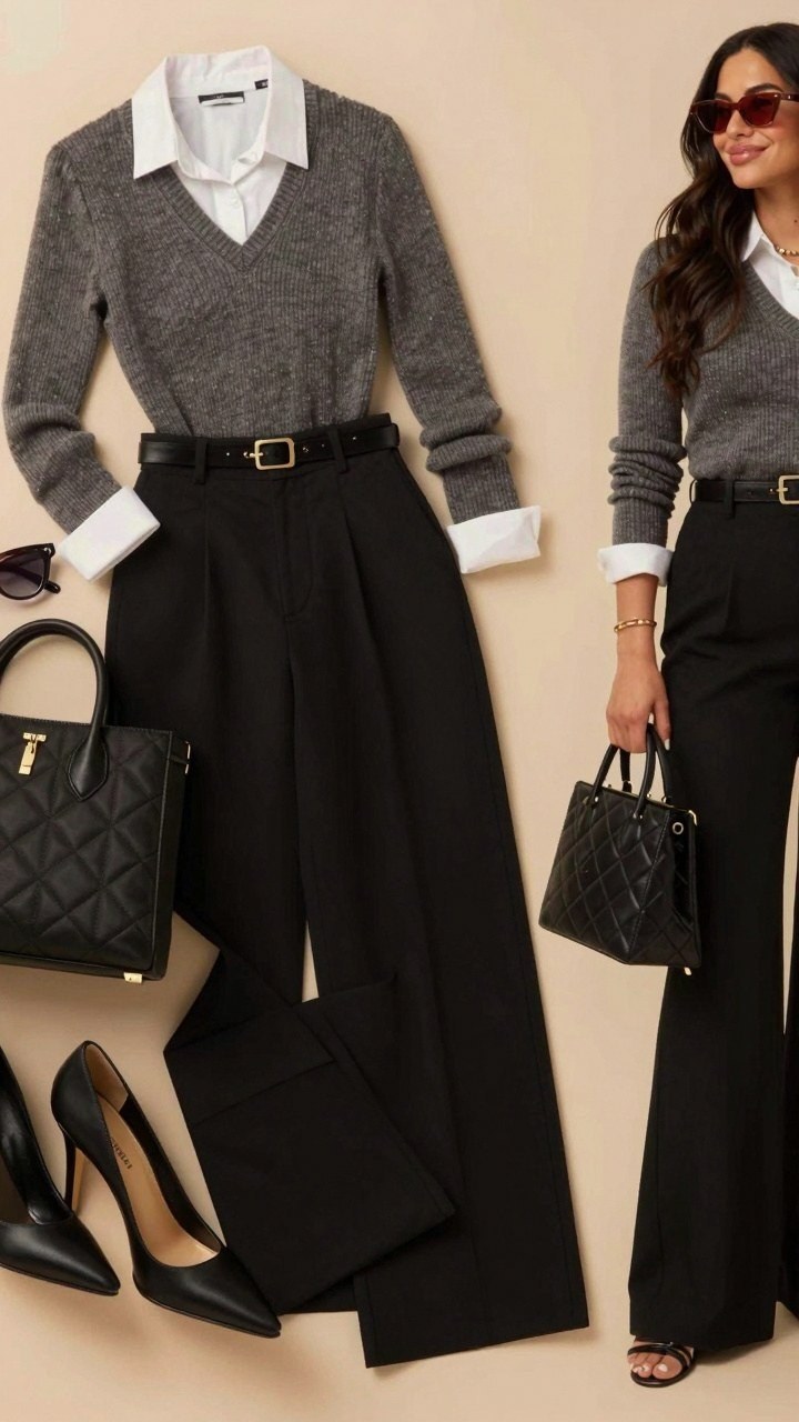 Styling Brown Sweaters Over Crisp Collared Shirts