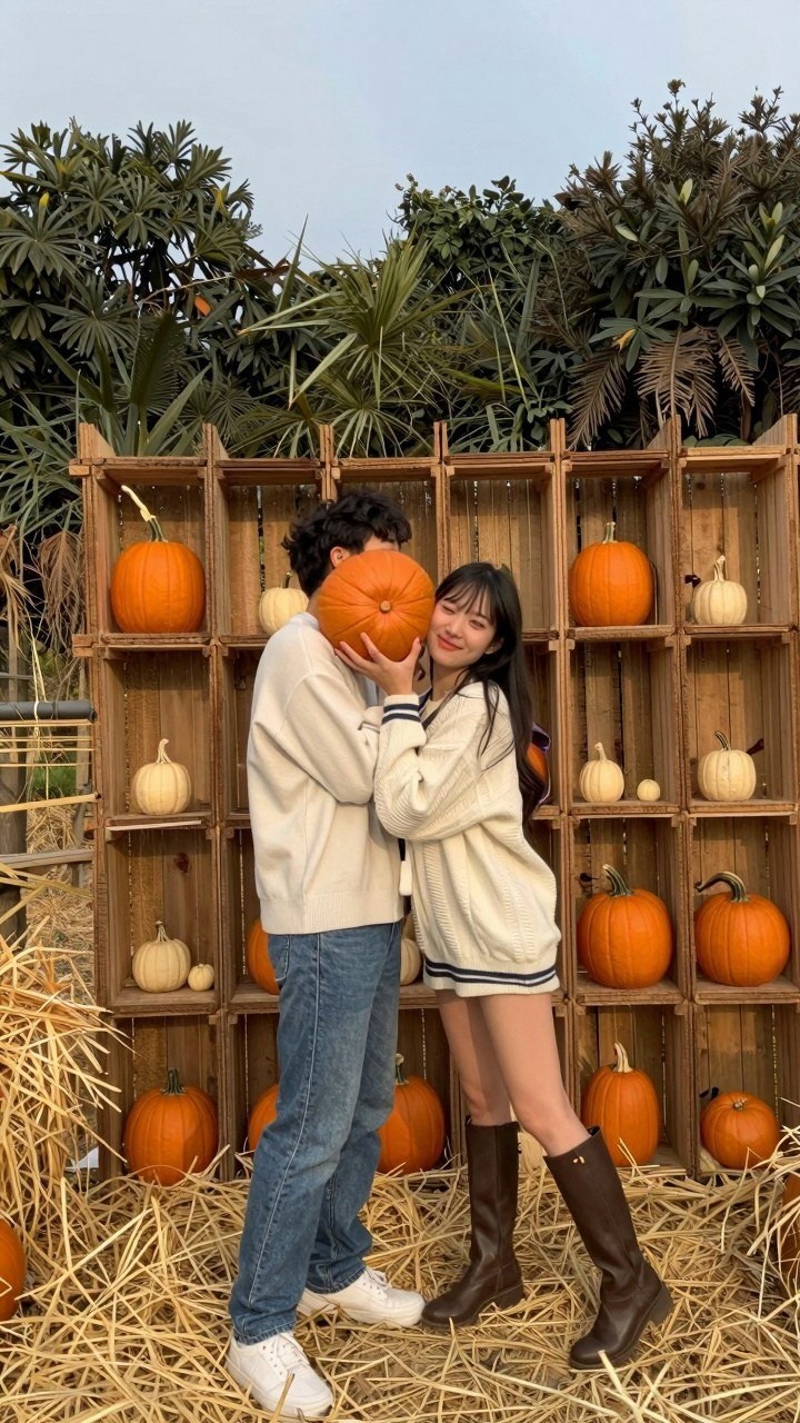 Selecting the Right Pumpkin Size for Couple Photo Poses