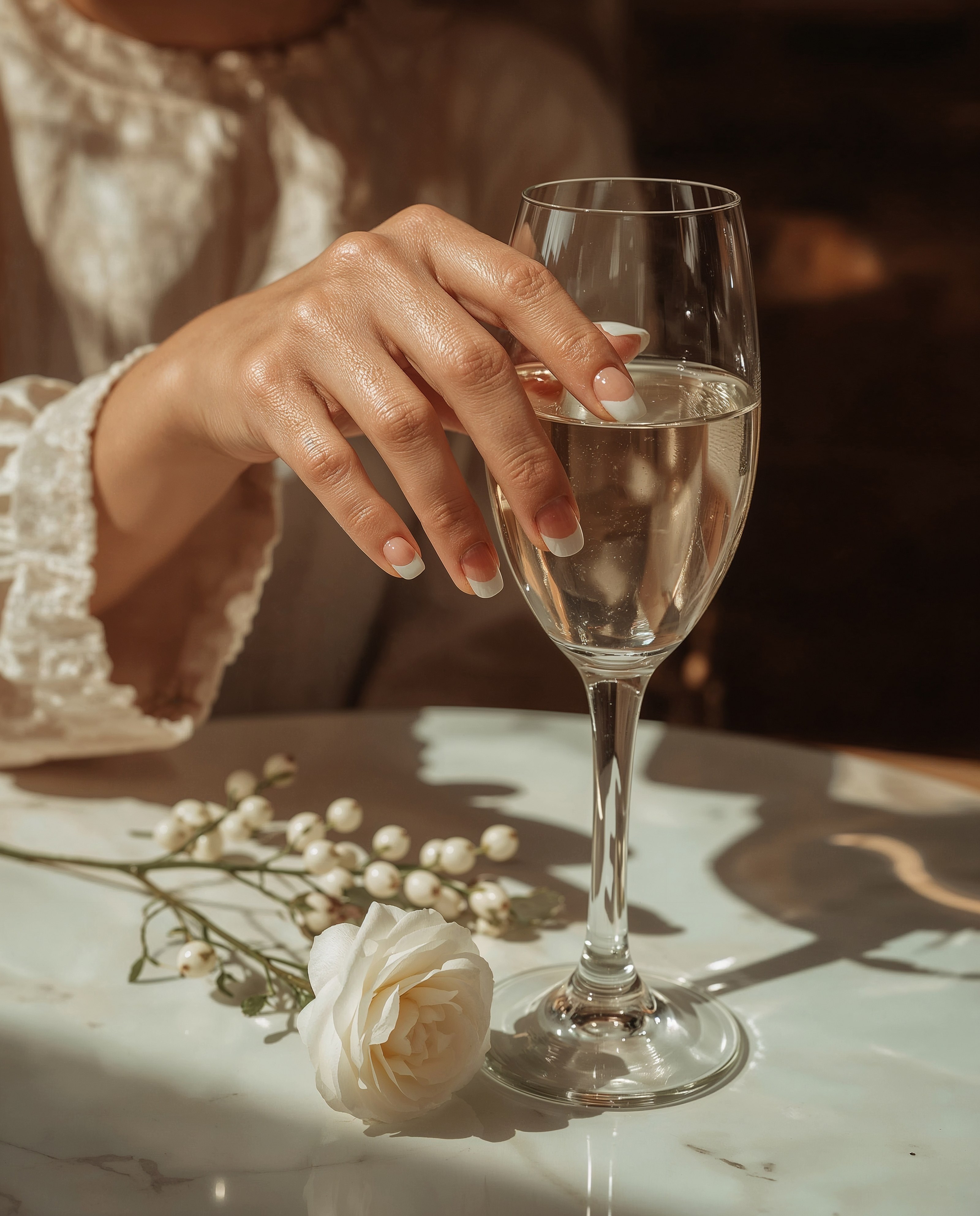 Effortless Sophistication: Almond French Tips in Lifestyle