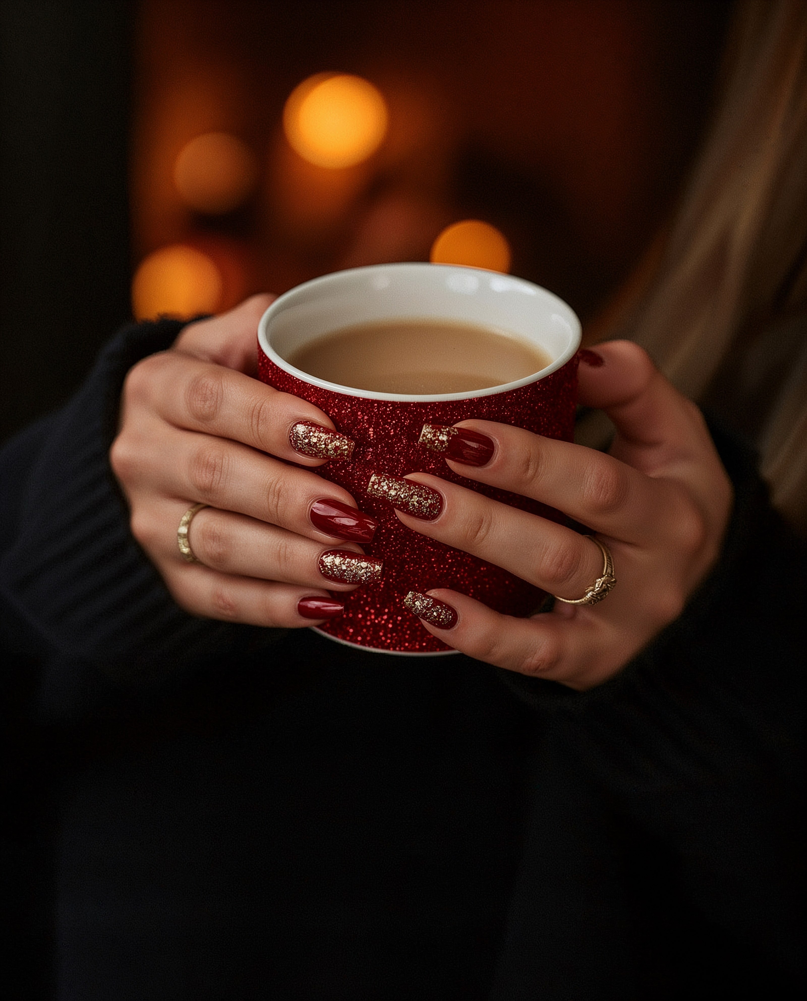Festive Glamour: Wearing Your Red and Gold Nails