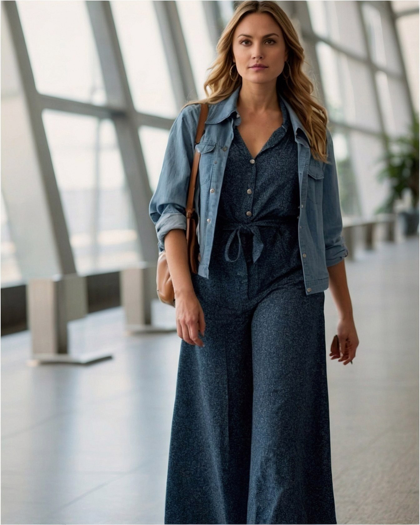 The Elevated Denim Jumpsuit: Chic Travel Ready