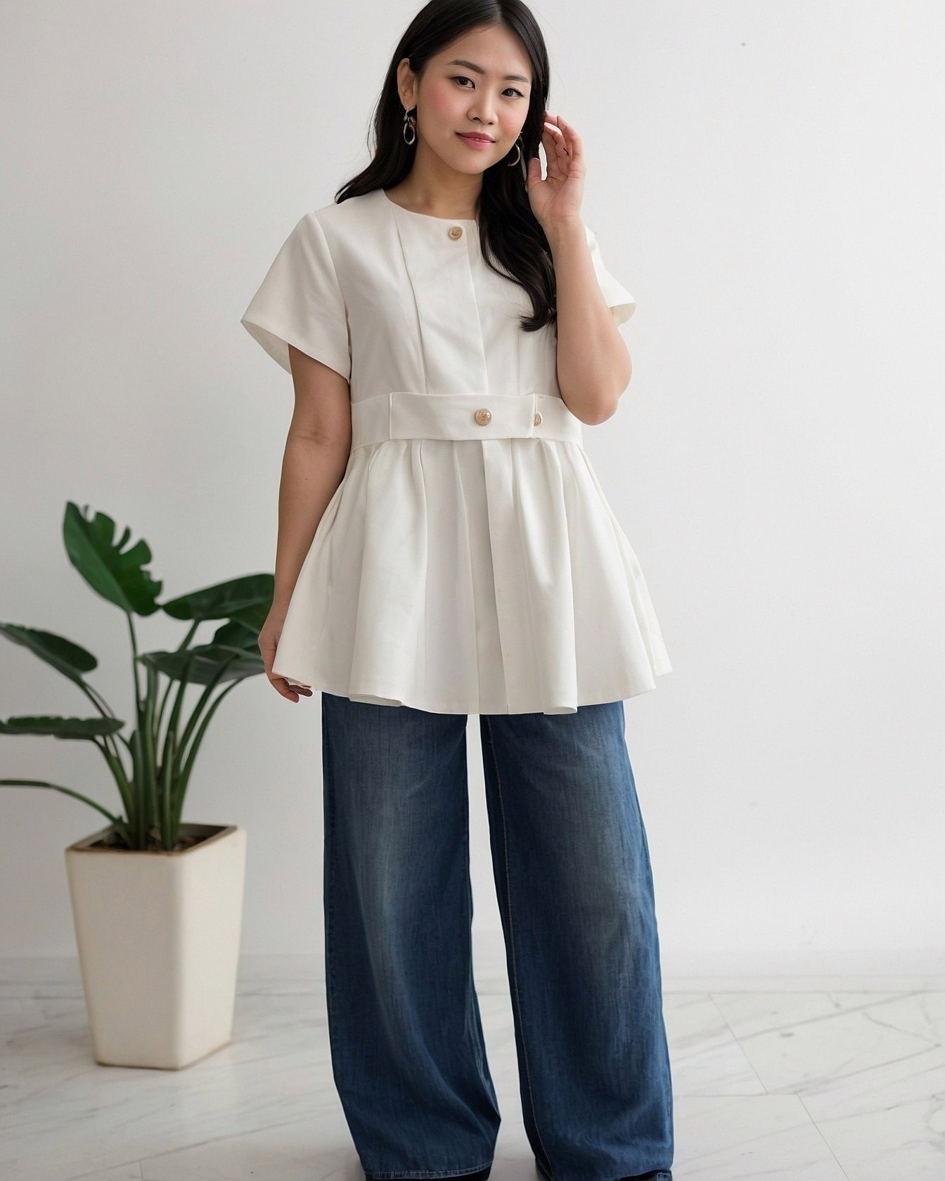 Crisp White and Deep Indigo Tones