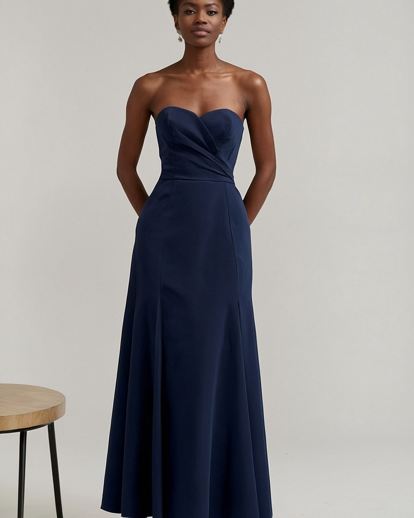 Deep Navy Hue with Subtle Draping