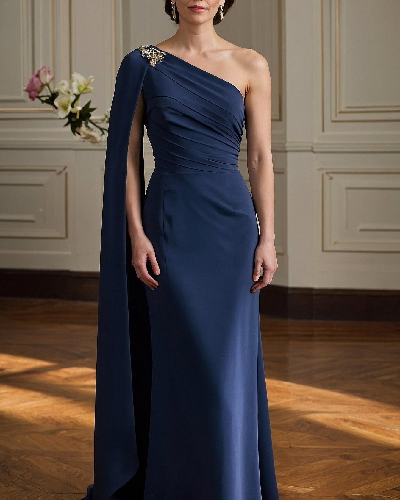 Deep Navy and Antique Brass Sparkle