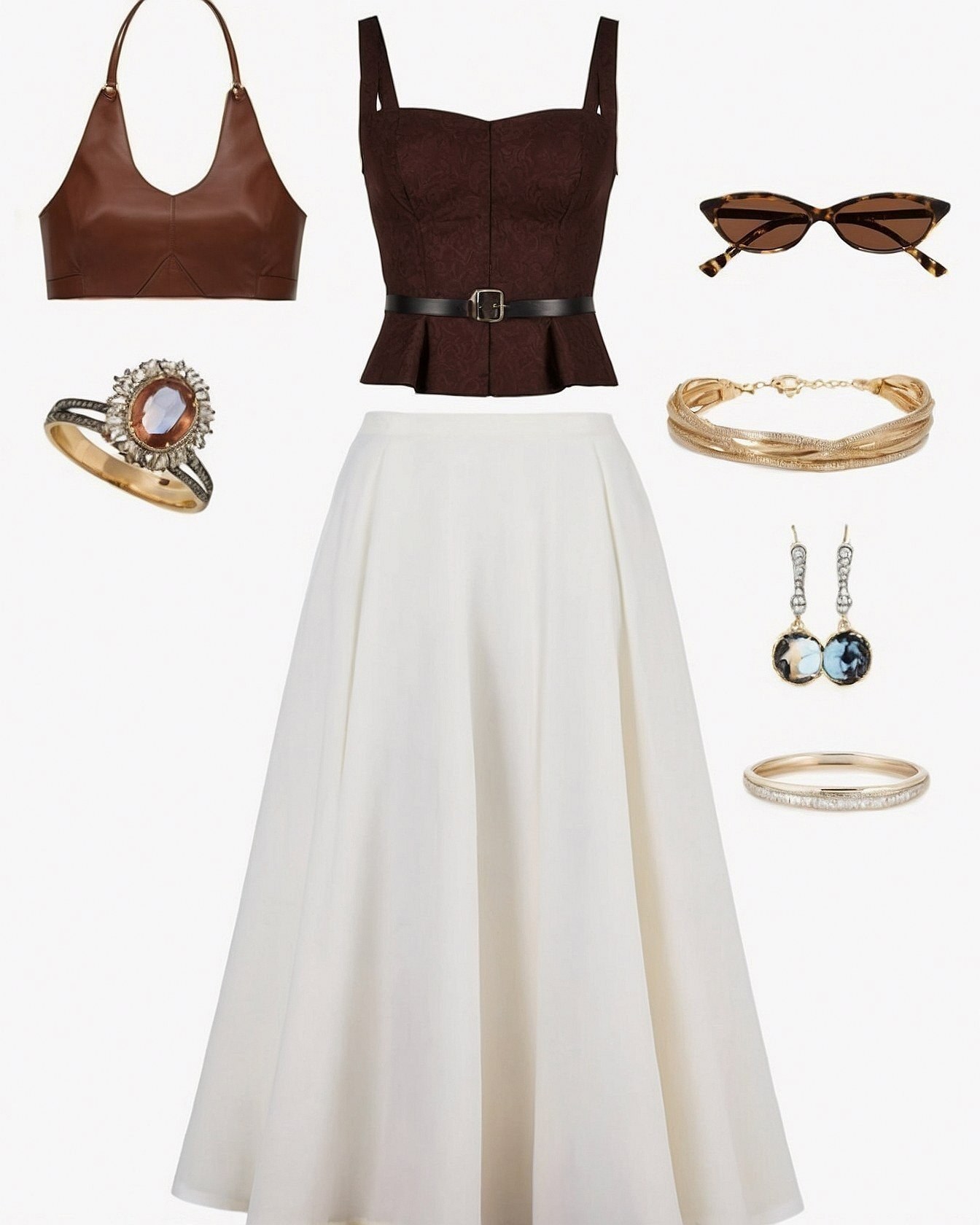 Rich Mahogany and Creamy Ivory Ensemble