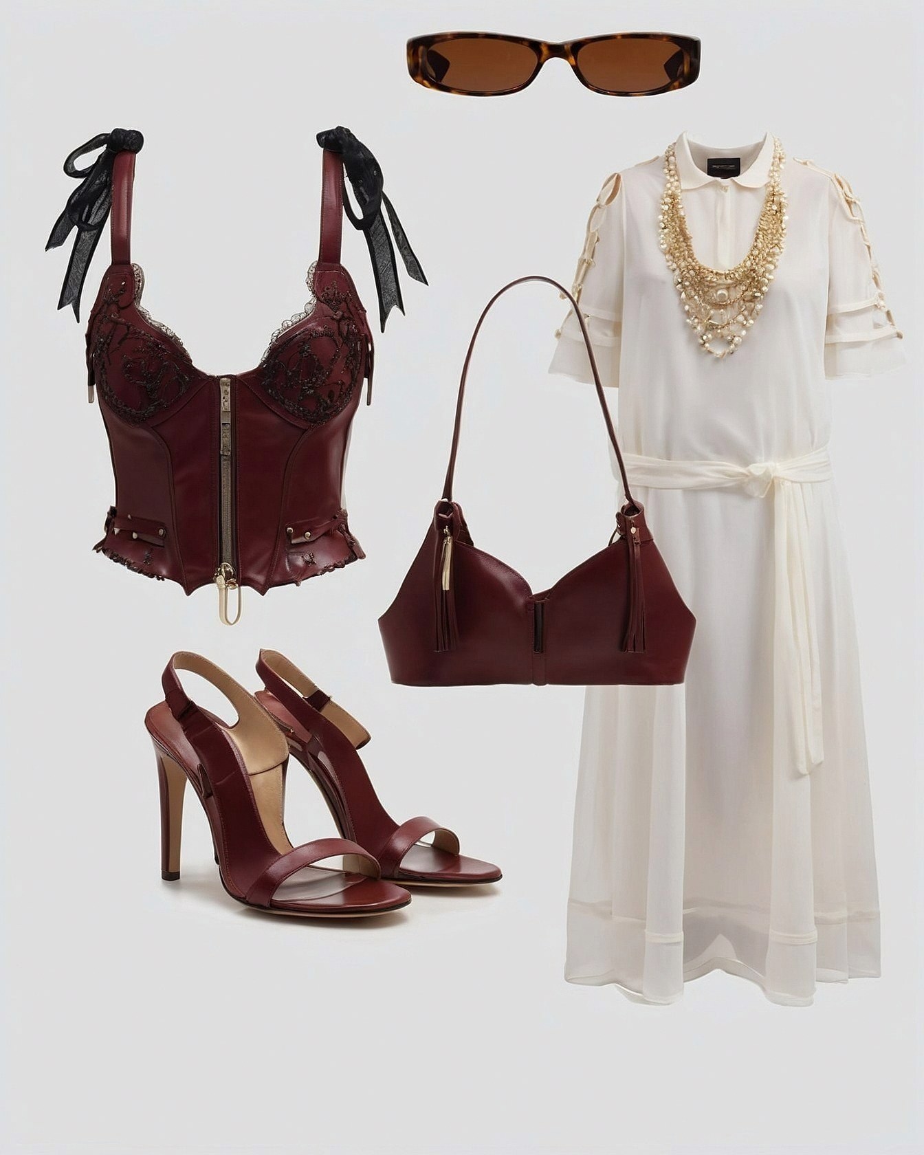 Rich Cherry and Cream Palette with Gold Accents