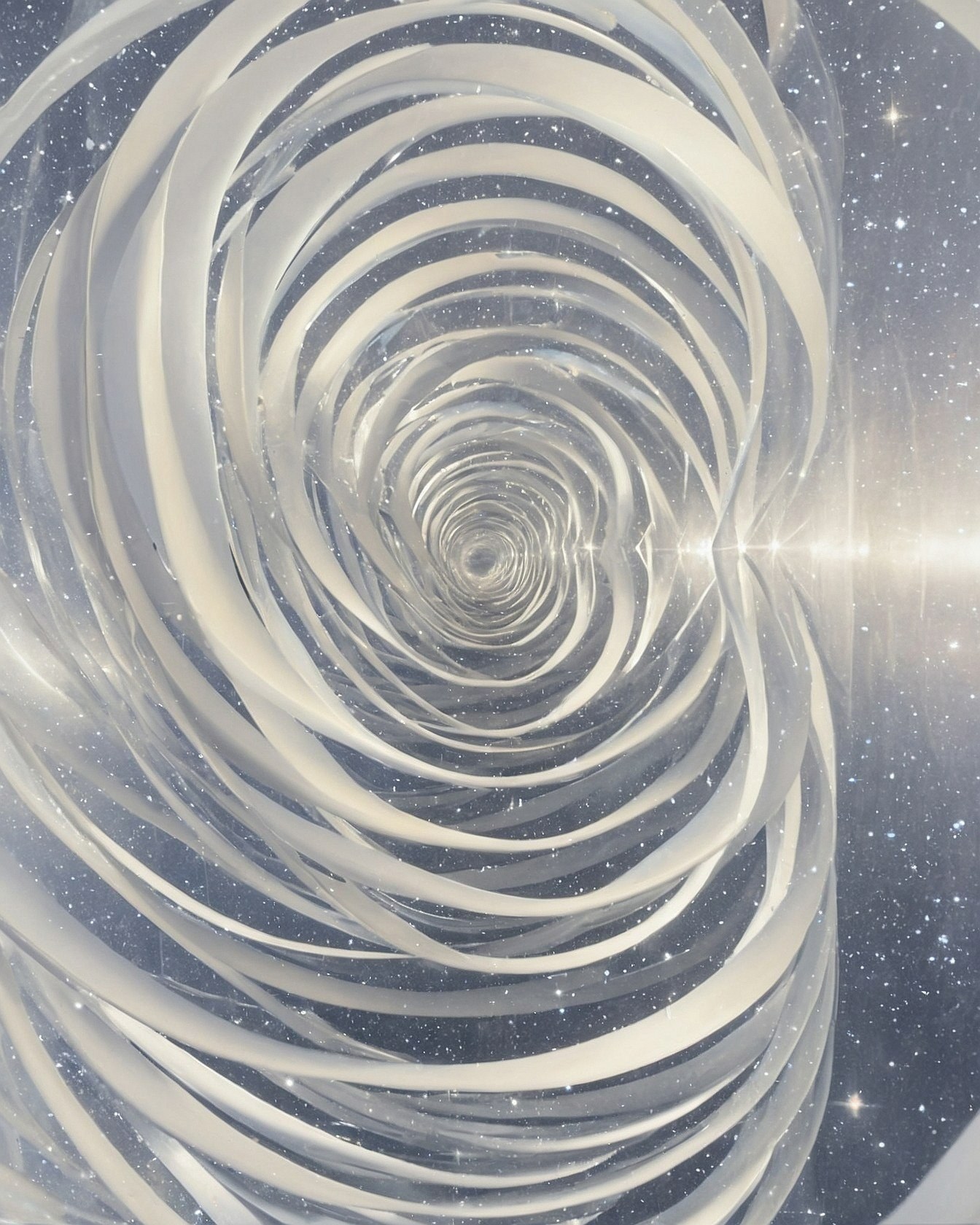Iridescent Swirls Against a Starry Backdrop
