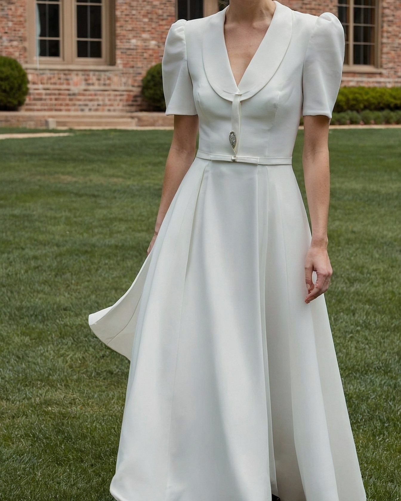 Ivory Dress with Subtle Embellishment