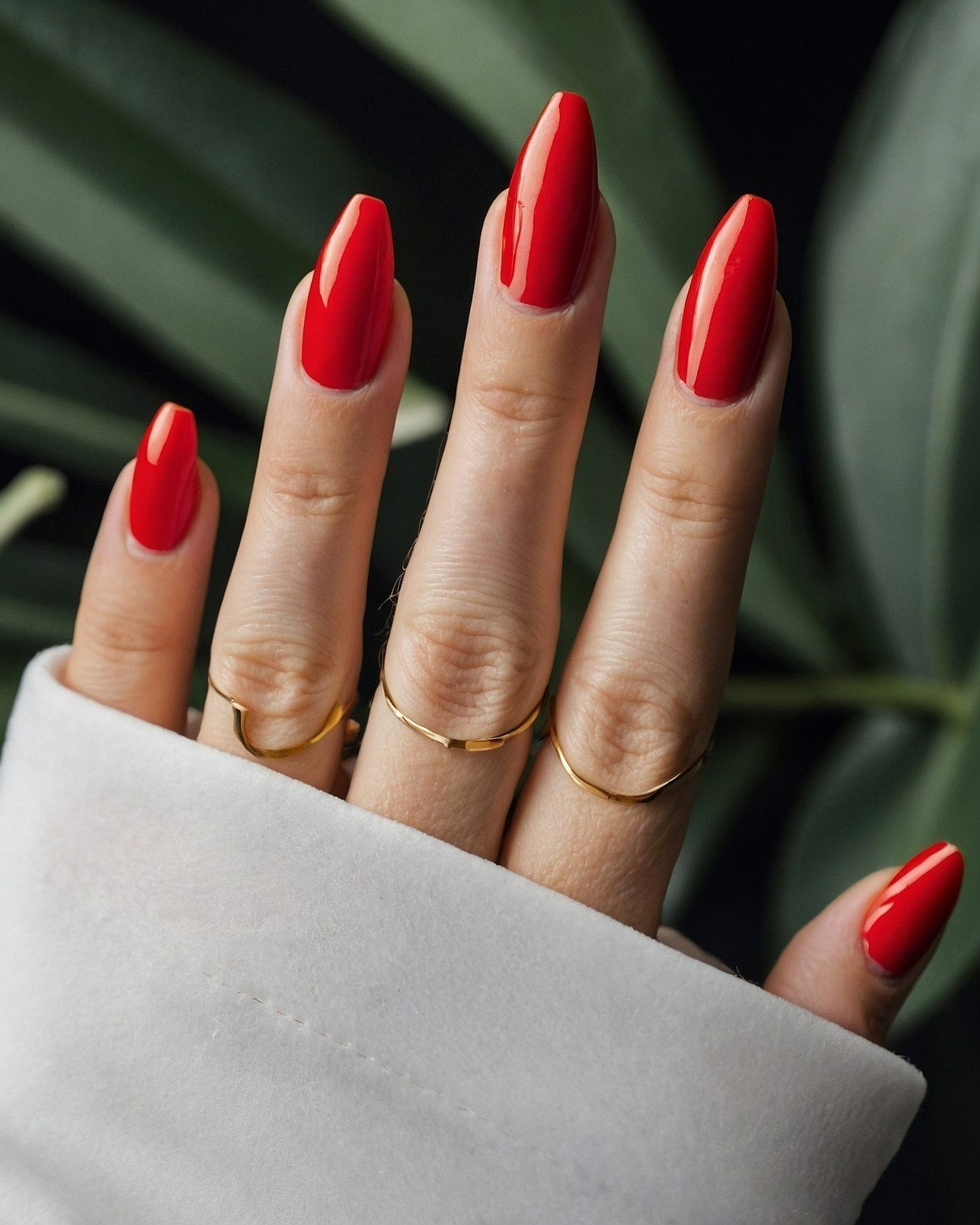 Bold Crimson and Forest Green Nail Palette