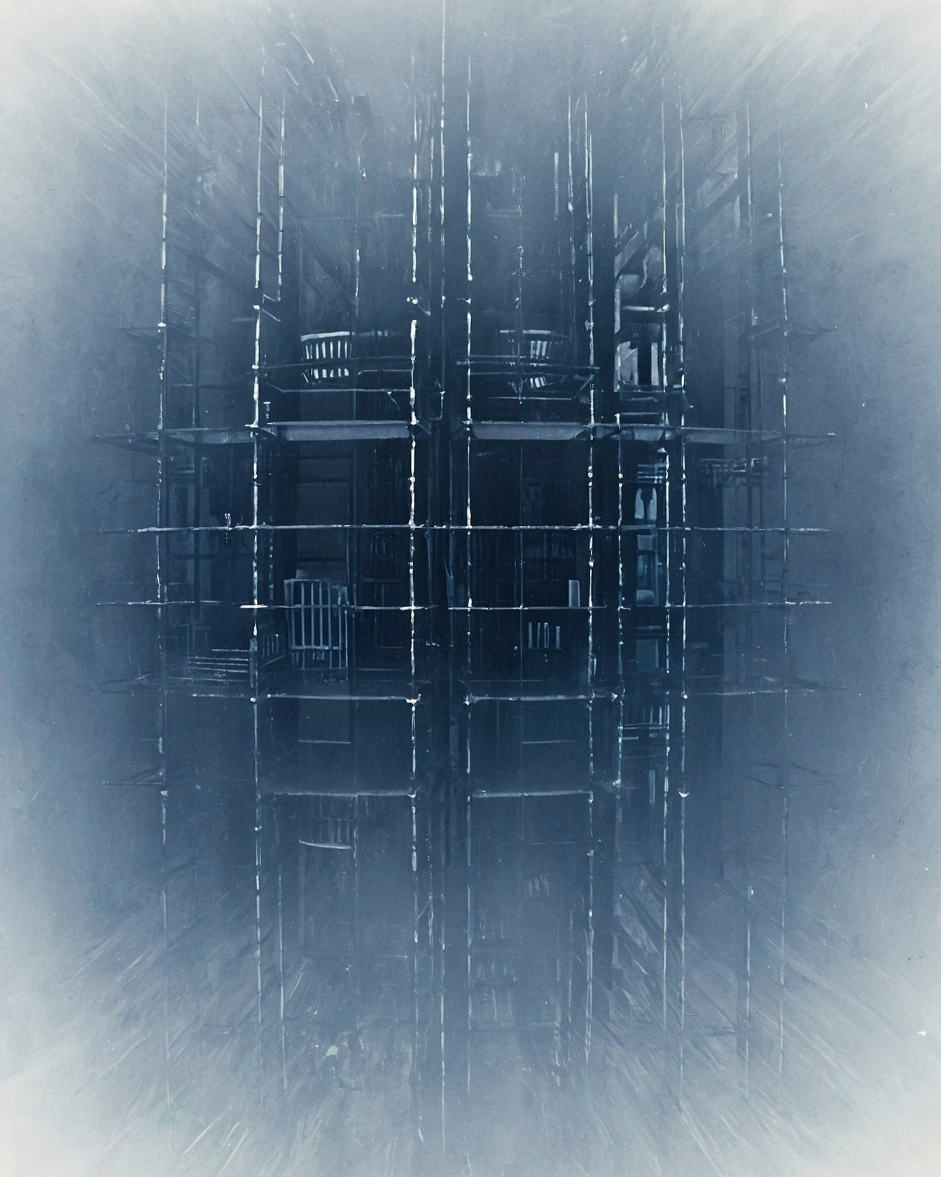 Vertical structures in a hazy blue atmosphere