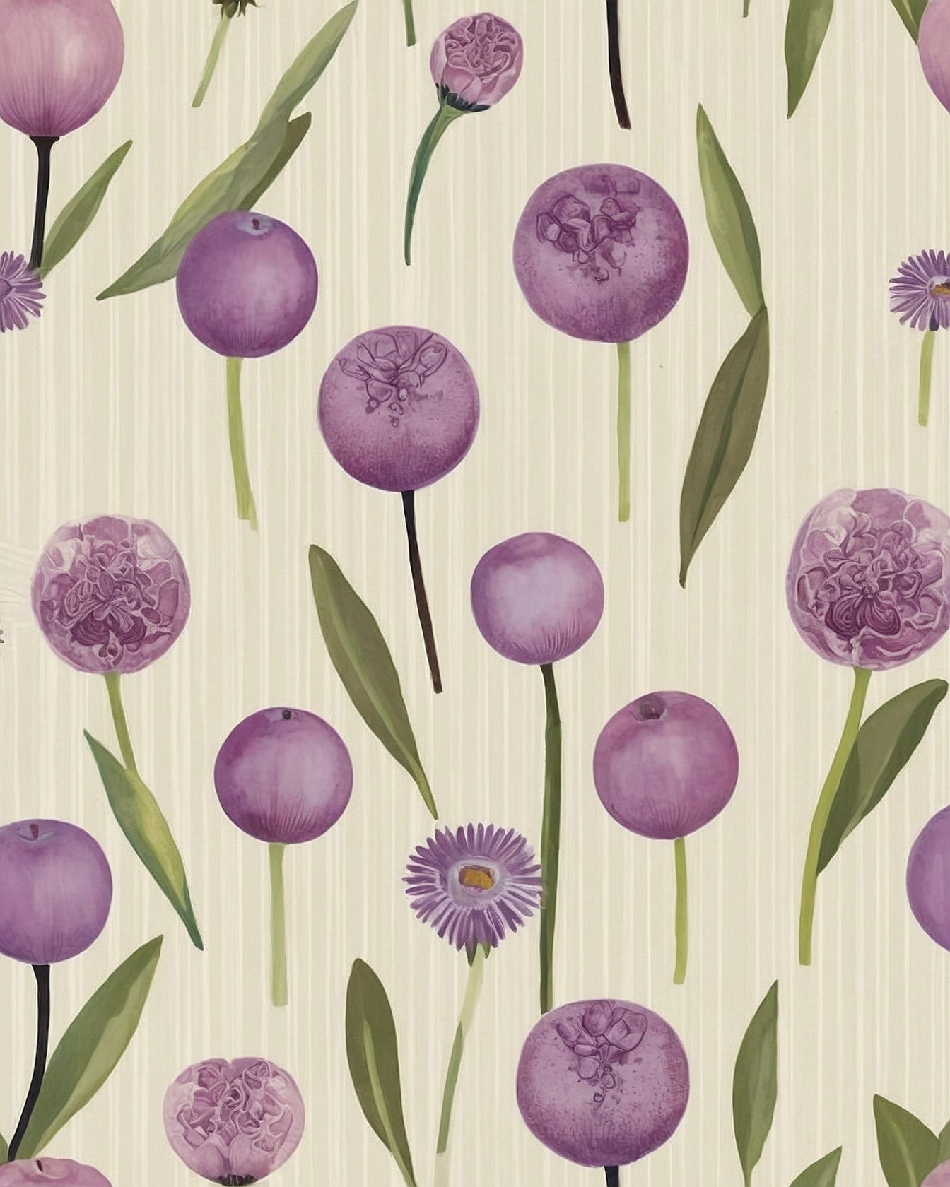 Amethyst and Sage Botanical Pattern