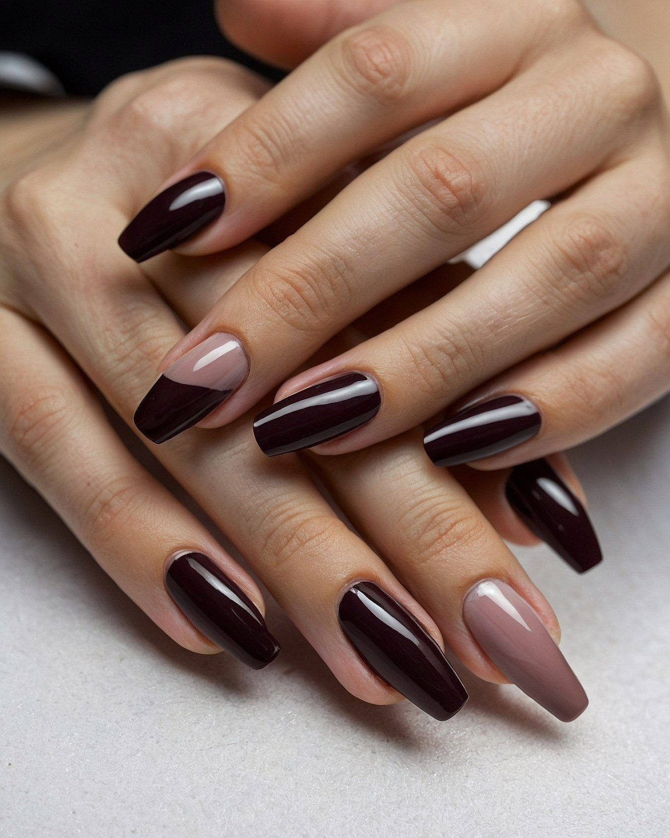Deep Wine and Subtle Rose Tones