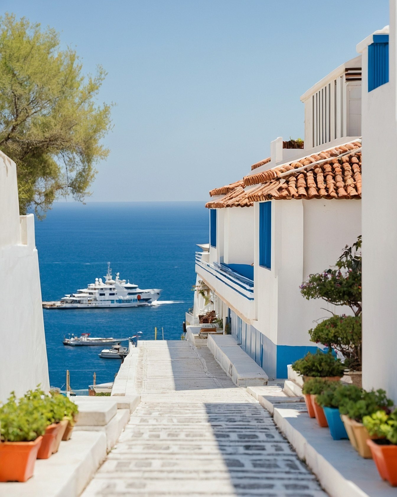White Pathway Leading to Azure Waters
