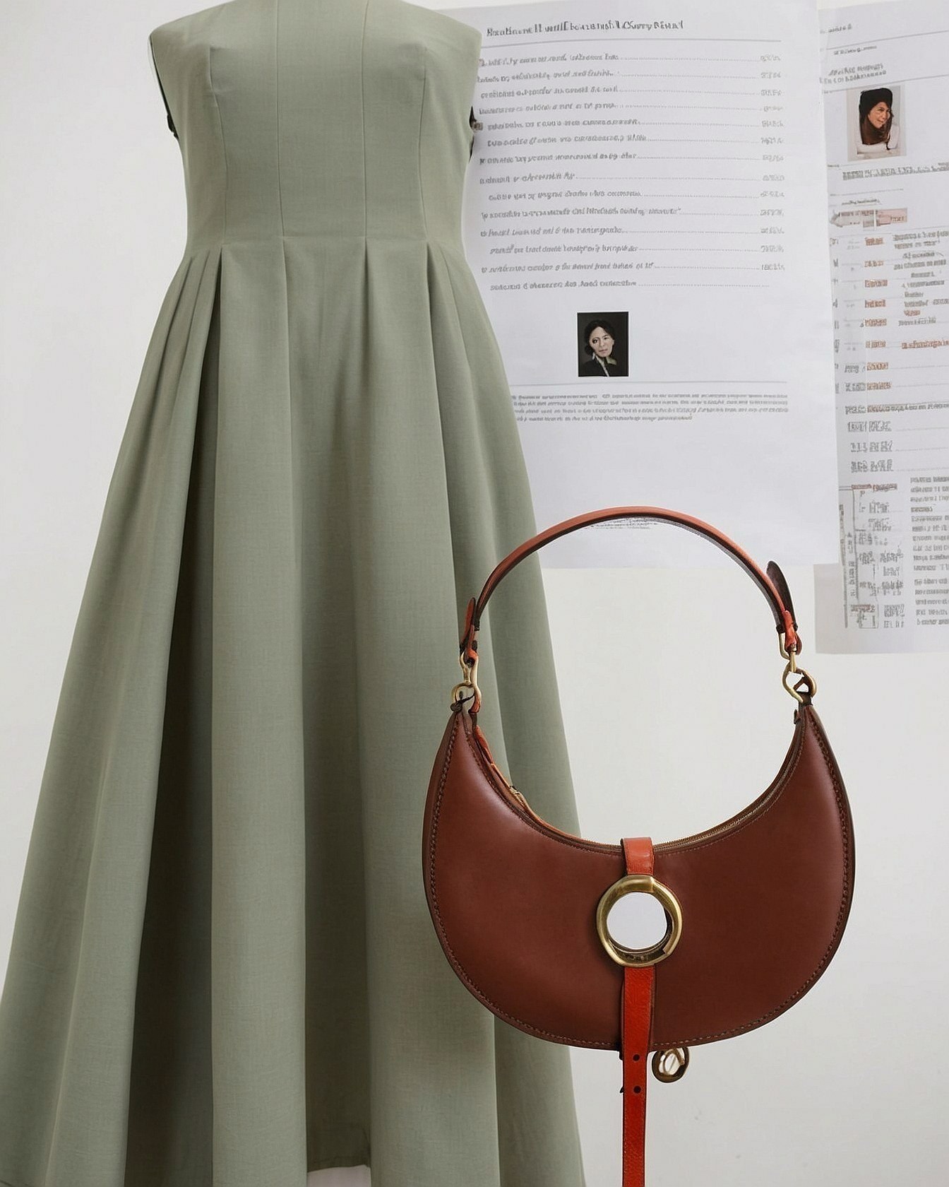 Soft sage and warm cognac hues