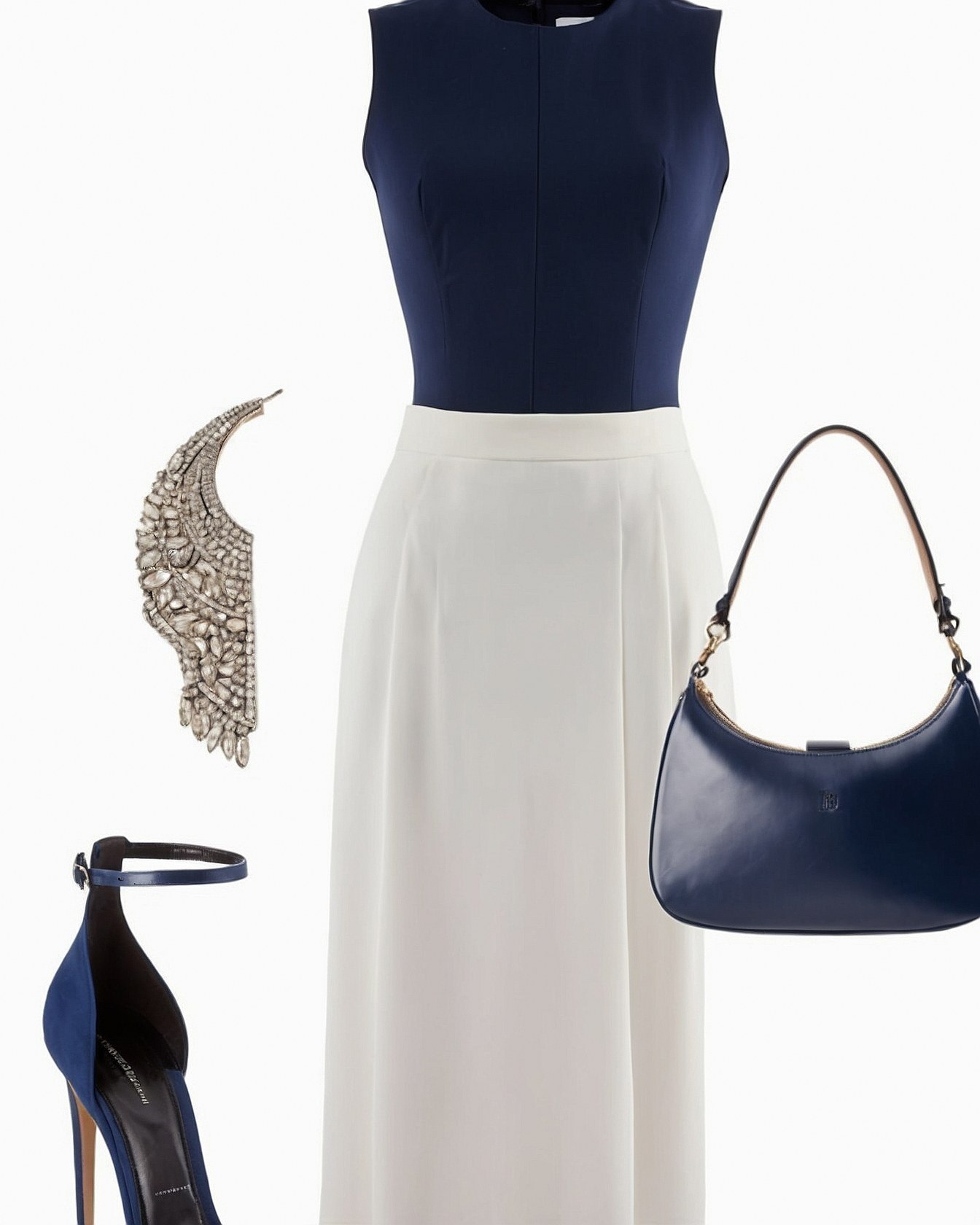 Midnight Blue and Ivory Ensemble