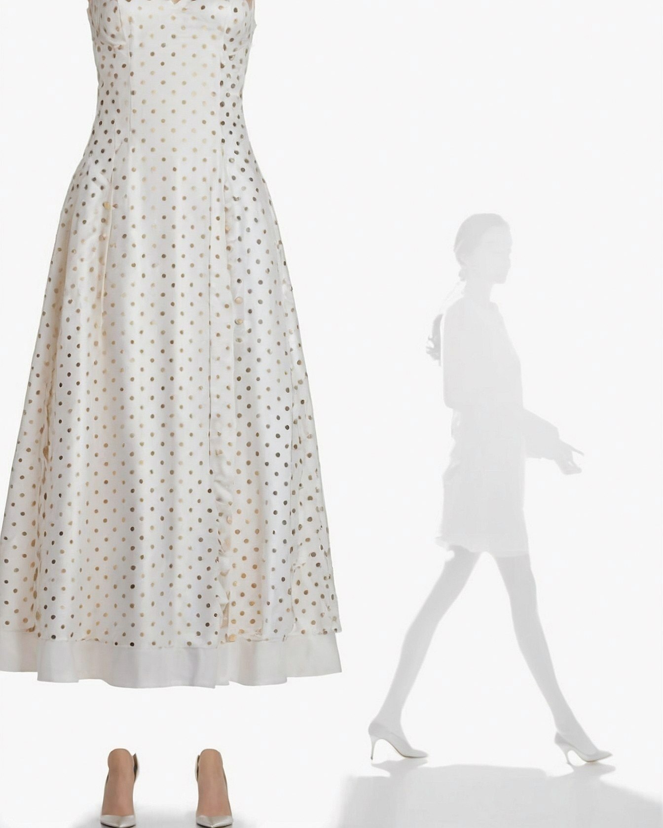 Ivory Polka Dots with Antique Brass and Platinum Accents