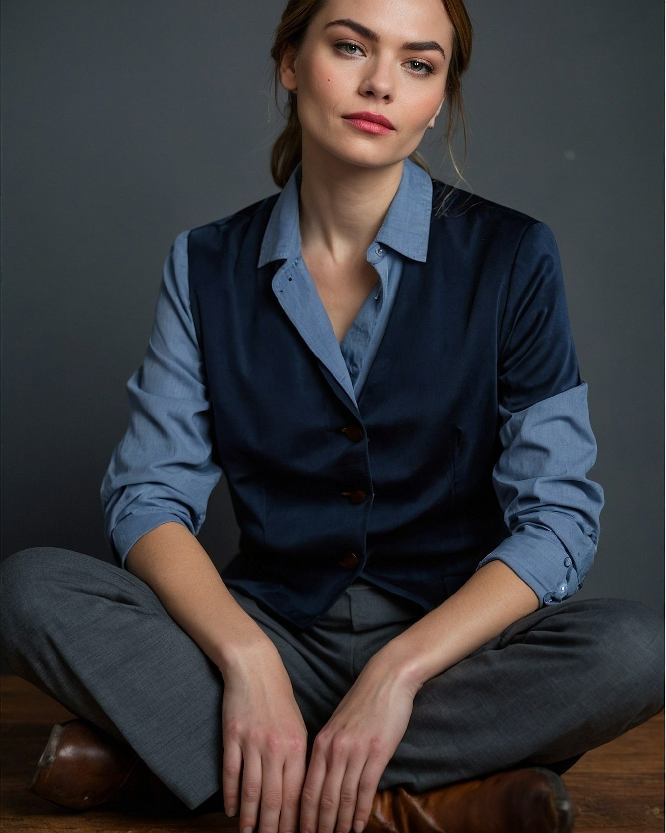 Deep Navy and Slate Grey Ensemble