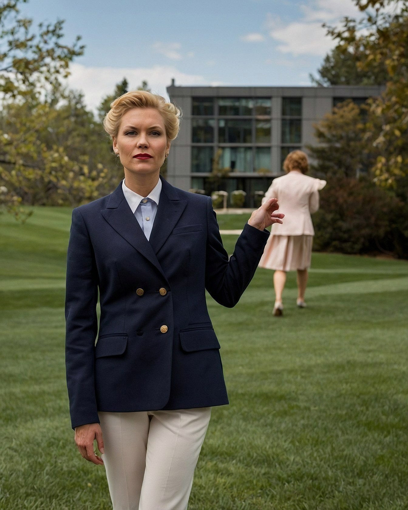 Navy and Ivory: A Classic Sporty Ensemble