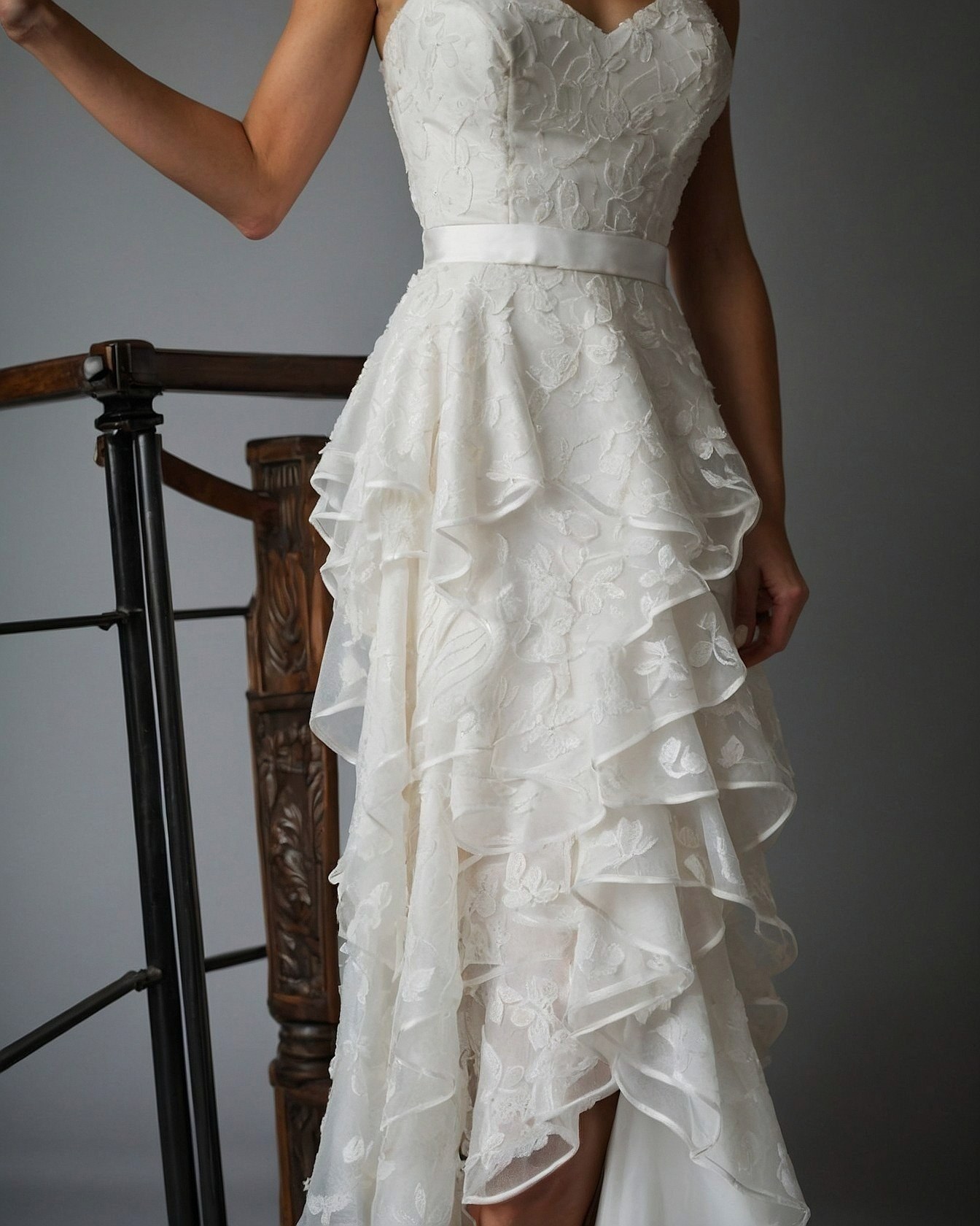 Ivory Lace Against Antique Oak