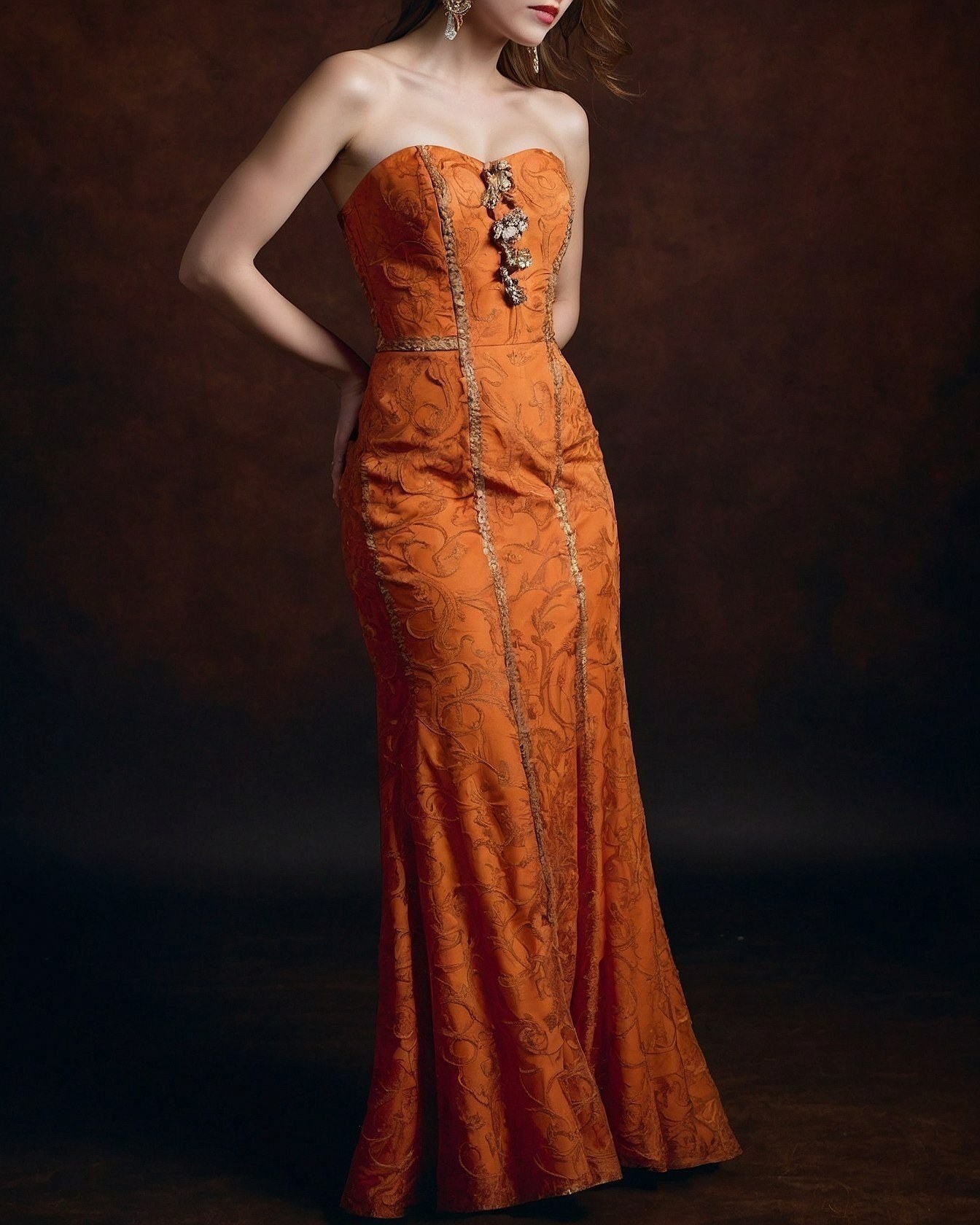 Vibrant Apricot and Rich Walnut Hues Unite