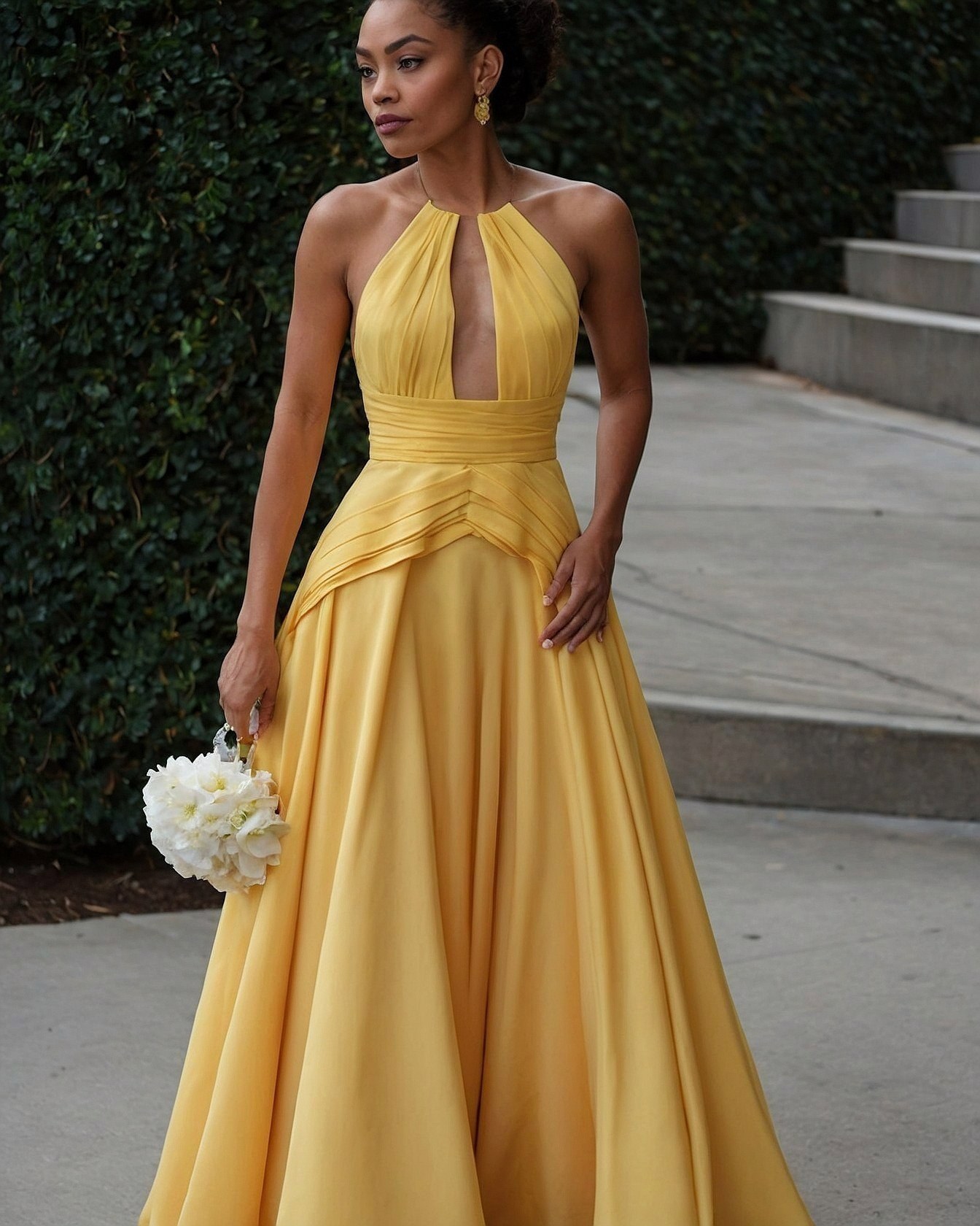 A warm mustard yellow with hints of soft gold