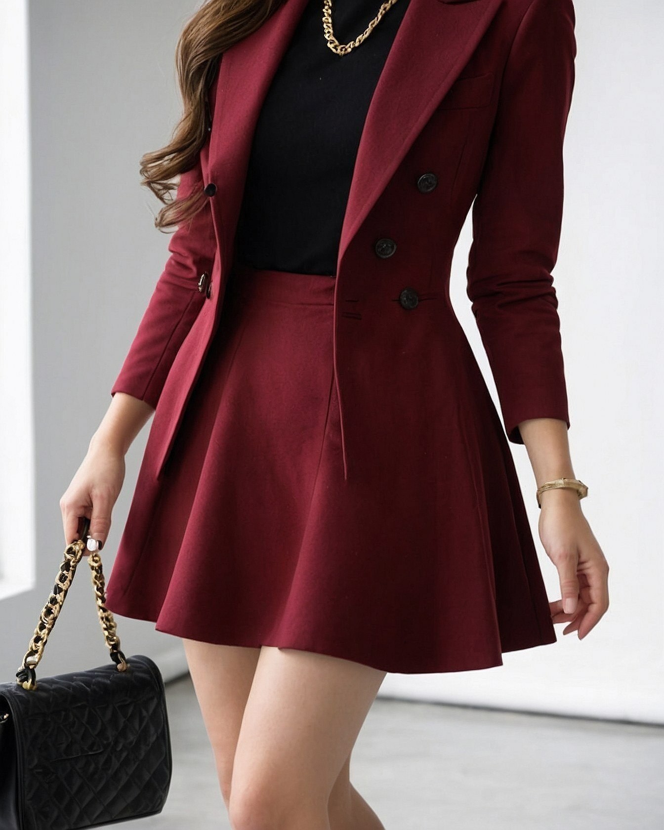 Rich Burgundy and Black Palette with Gold Accents