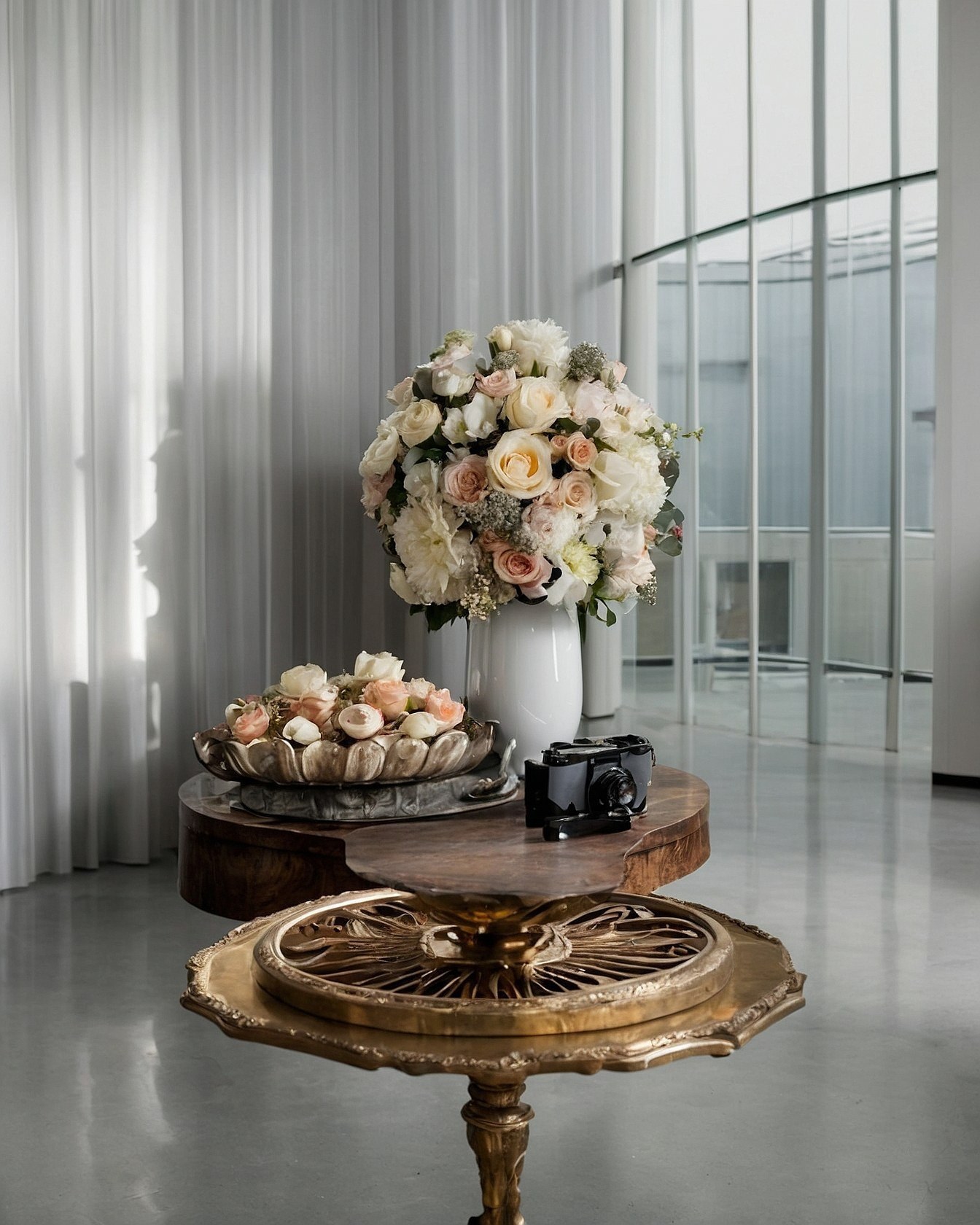 Floral Arrangement's Soft Blush and Cream Palette