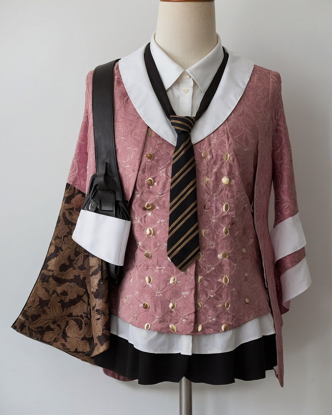 Dusty rose jacket with opulent gold accents