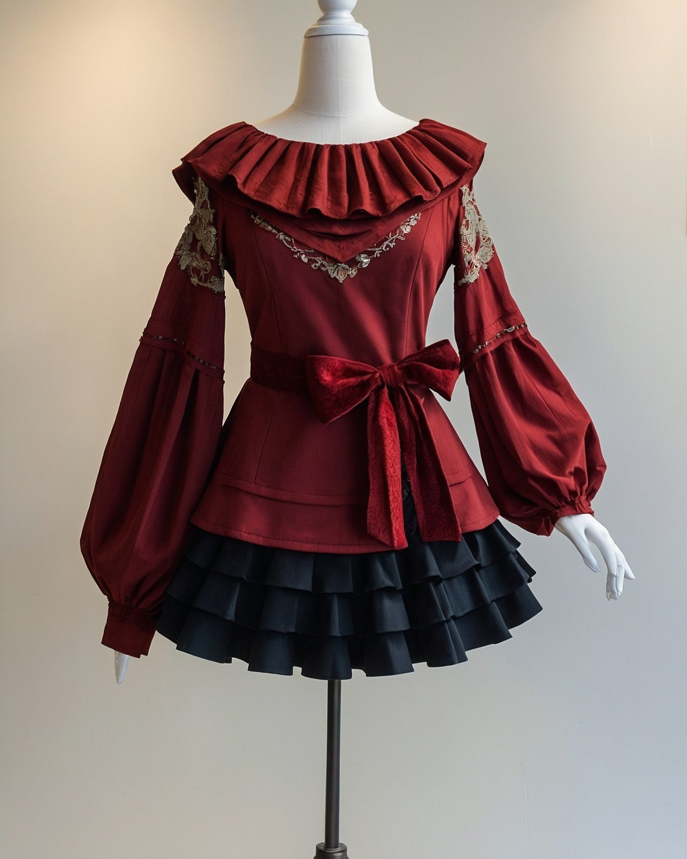 Deep Crimson, Antique Gold, and Midnight Black Palette