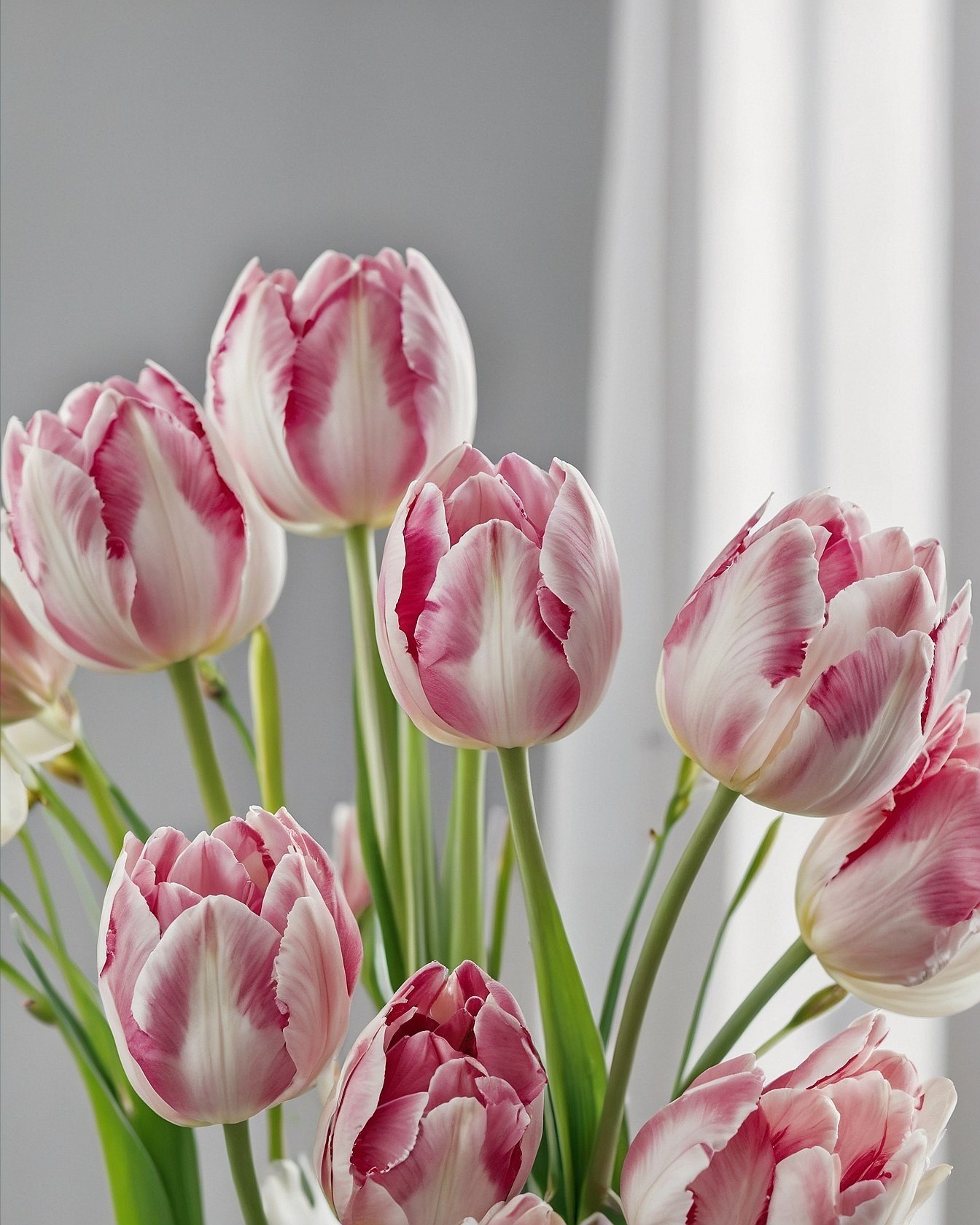 Bouquet of Pink and Cream Tipped Tulips