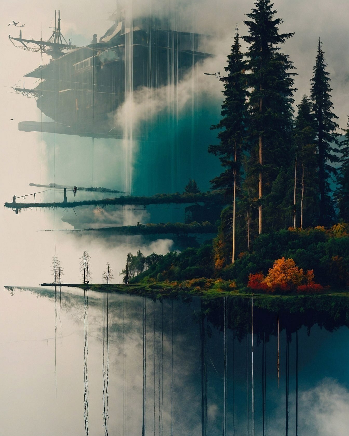 An Emerald Abyss with Twilight Overcast Hues