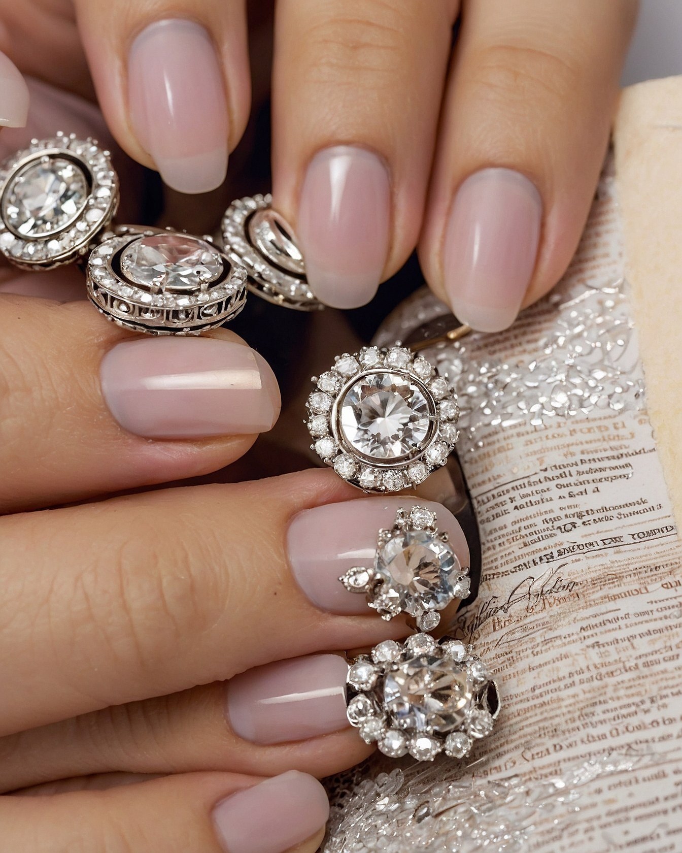 Subtle Taupe & Sterling Silver Jewel Accents