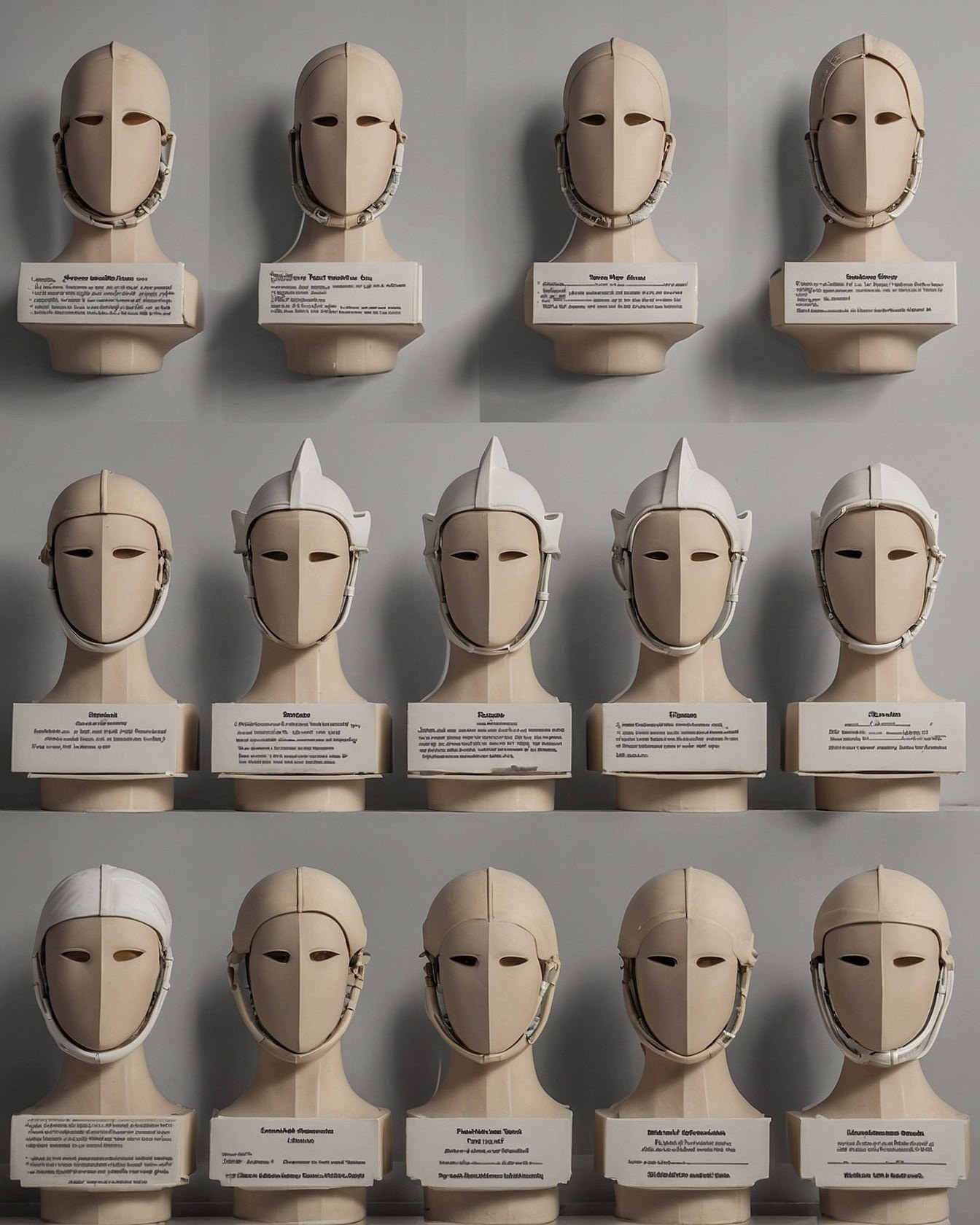 Gallery of stylized mannequins in neutral tones