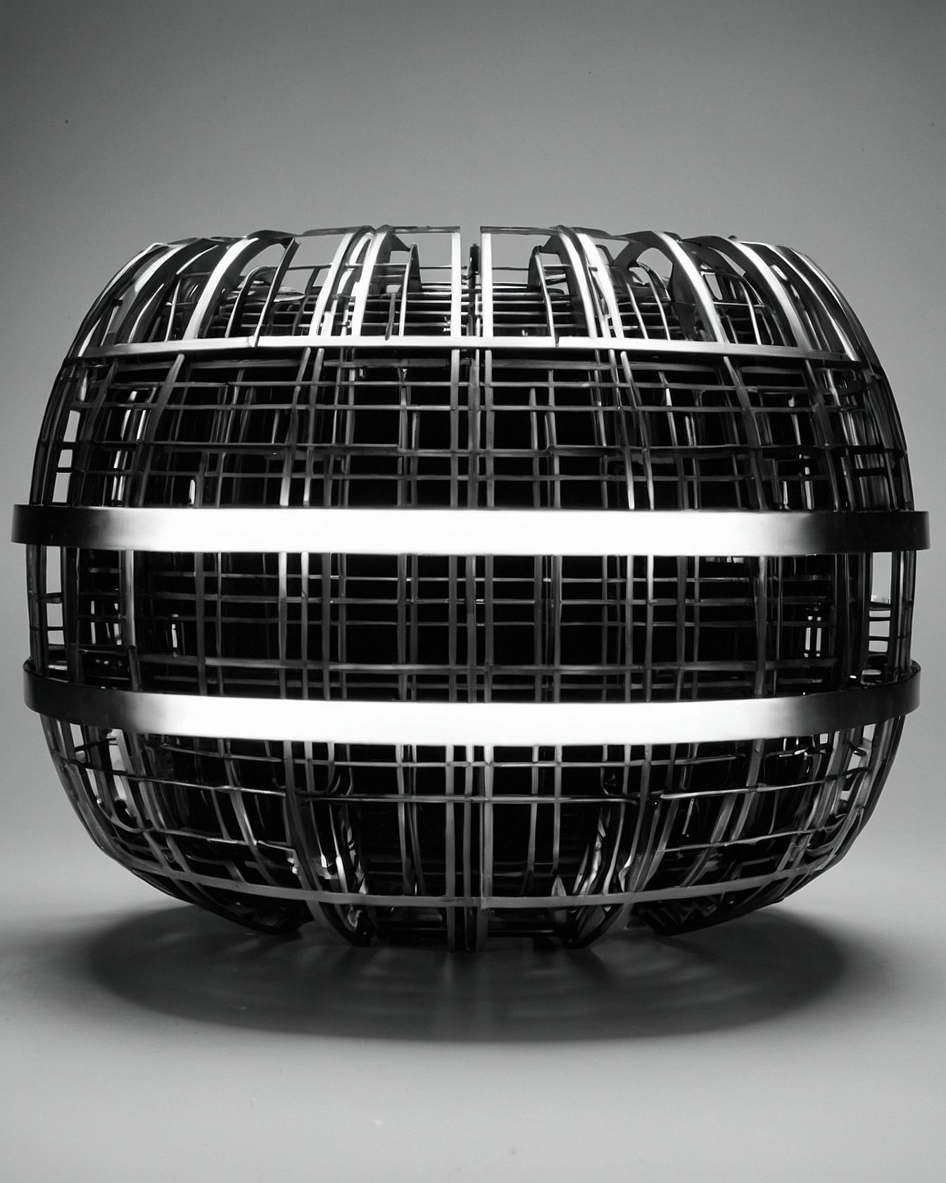 Abstract sphere with metallic bands