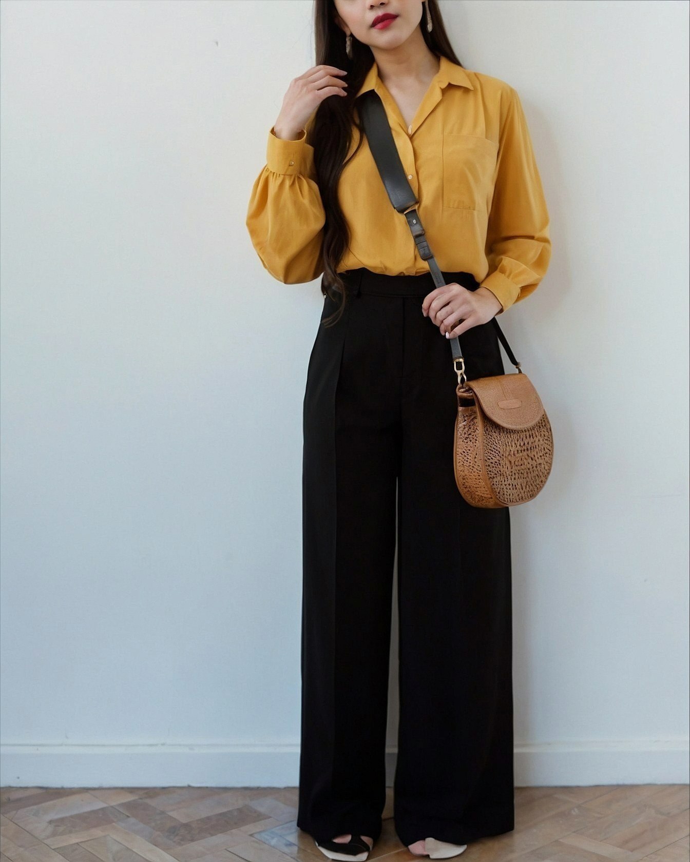 Mustard Shirt and Black Trousers Colour Palette
