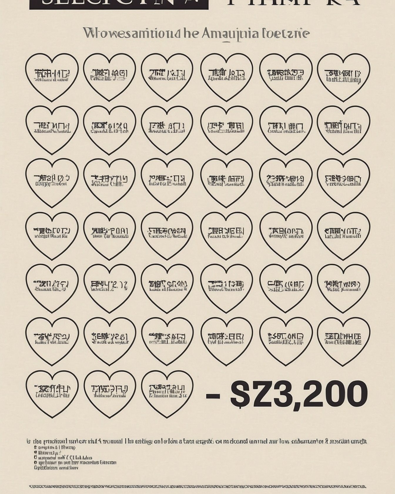 Hearts of Gold and Taupe Savings Tracker