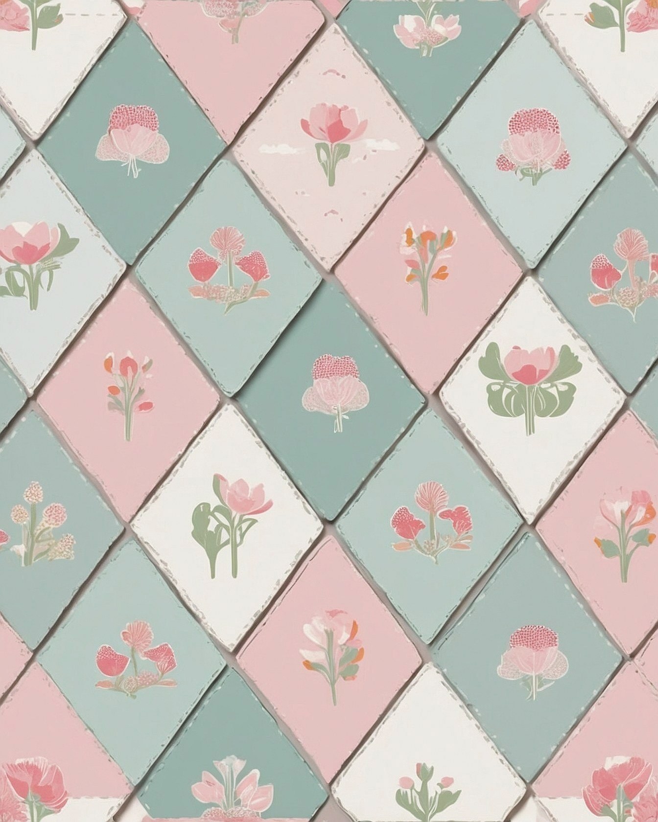 Styling Diamond Floral Patterns On Your Phone Screen