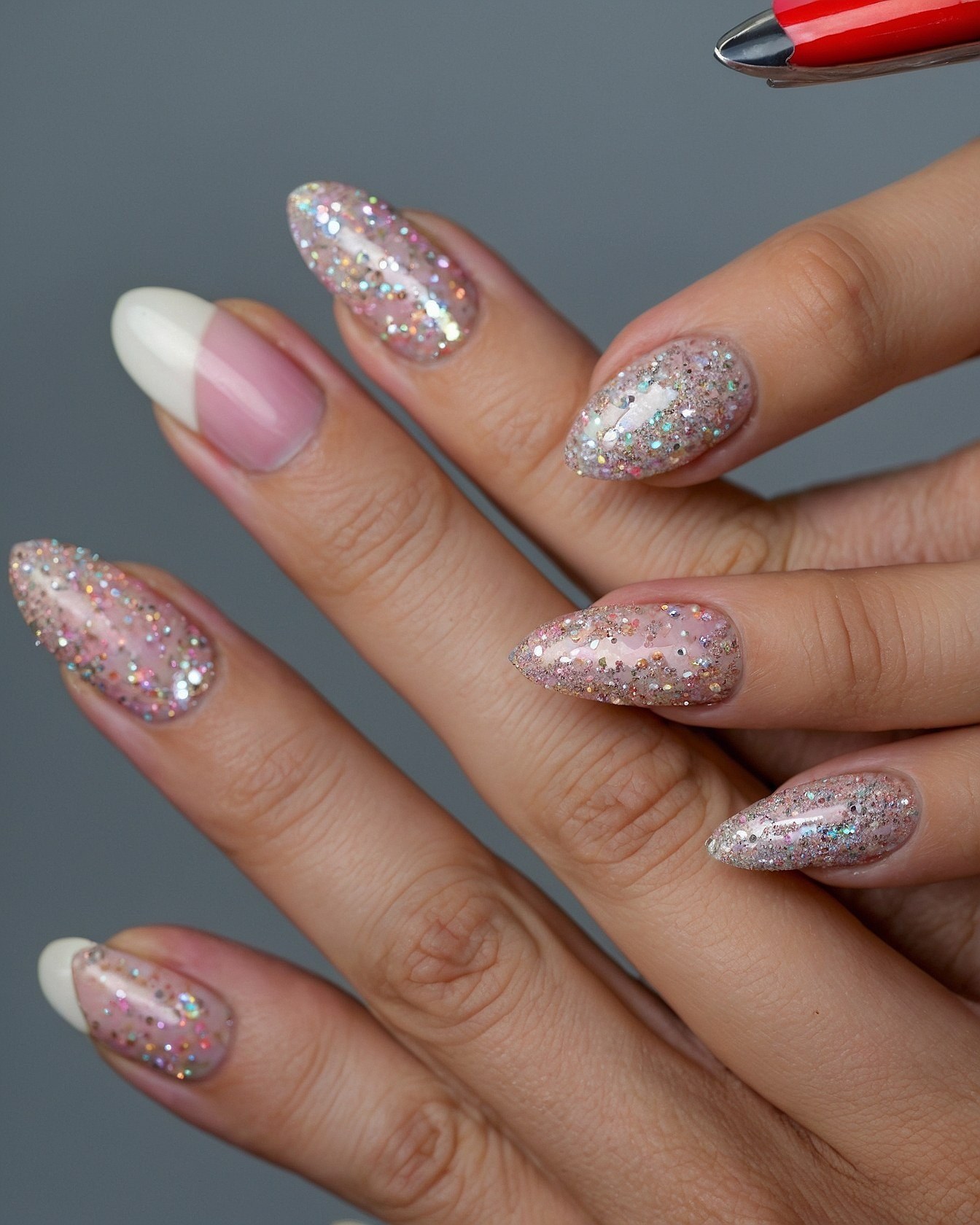 Keeping Glitter and French Tips Chip Free on Almond Nails