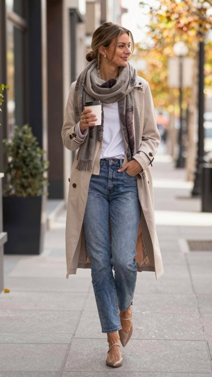 Adding a Wool Scarf for Warmth and Texture