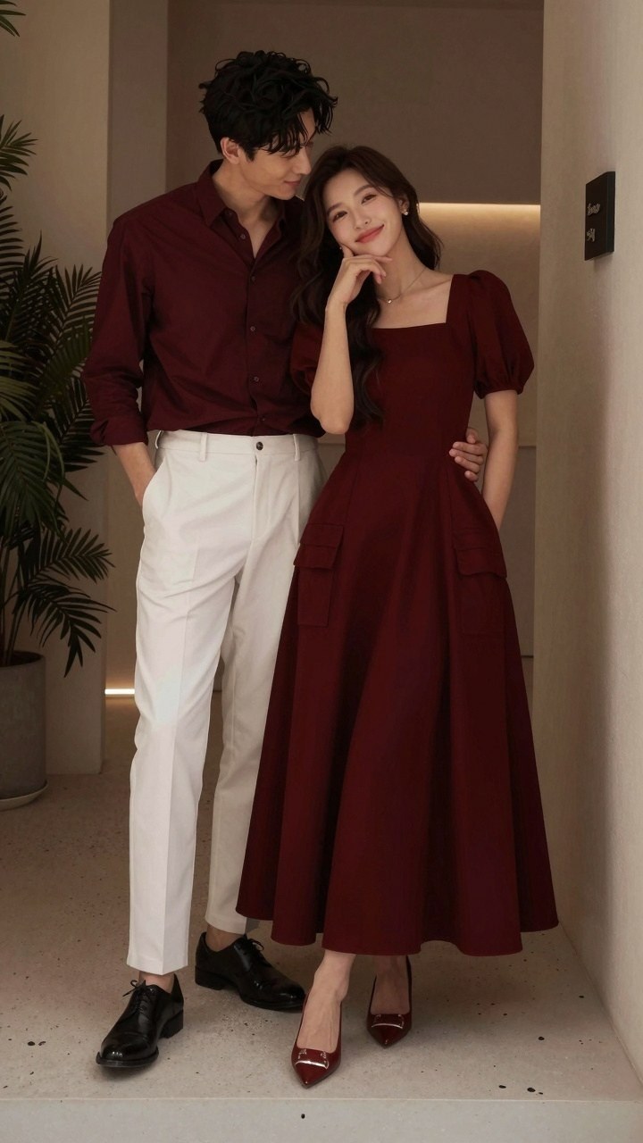 Keeping Puff Sleeve Ruby Red Midi Dresses Looking Fresh