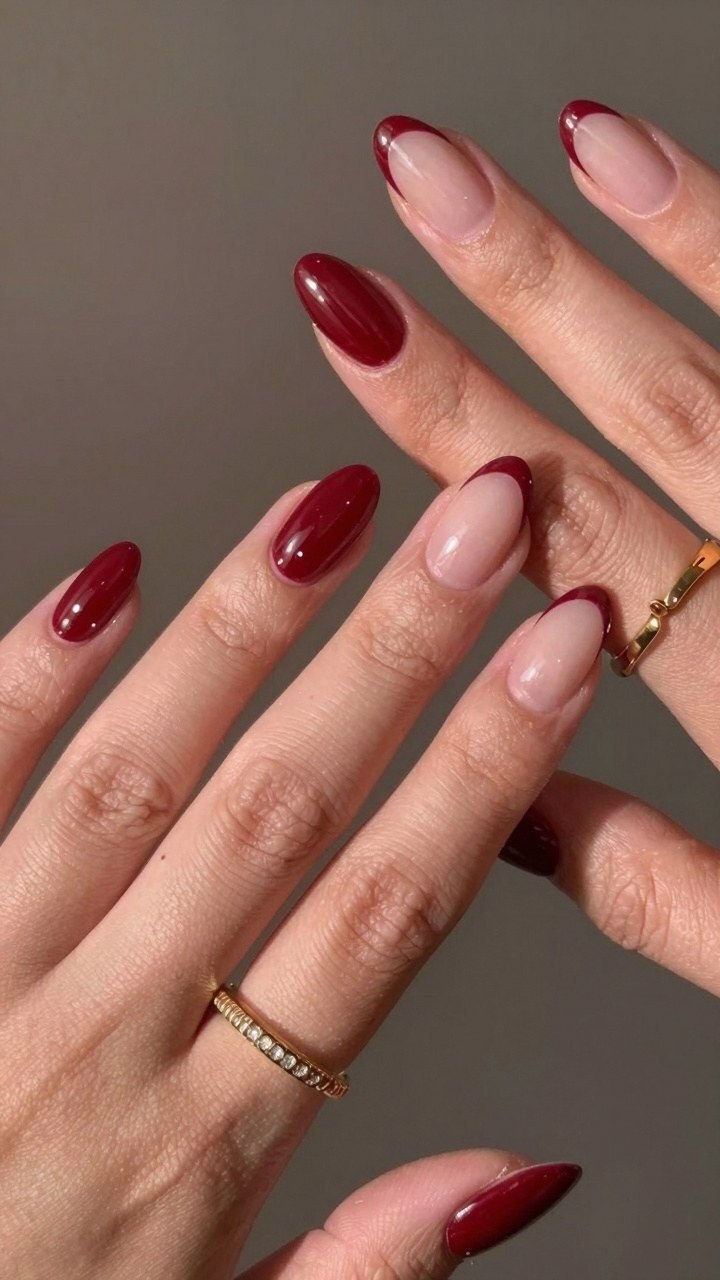Pairing Solid Burgundy with French Tips