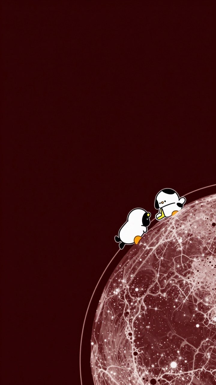 Styling Your Phone with a Celestial Penguin Wallpaper