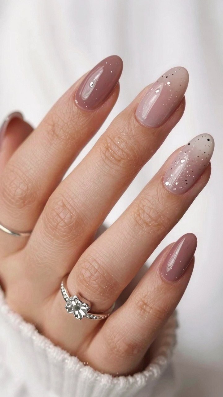 Maintaining Long Lasting Brown Abstract Nails With Glitter