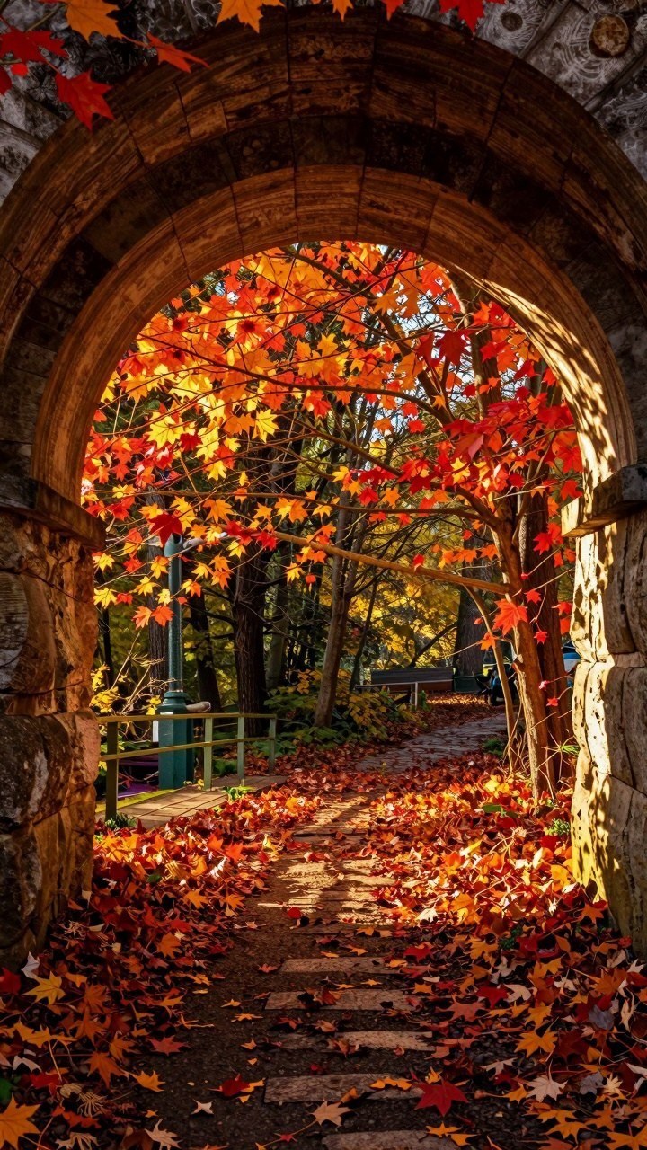 Framing Your Screen With Deep Archway Autumn Wallpapers