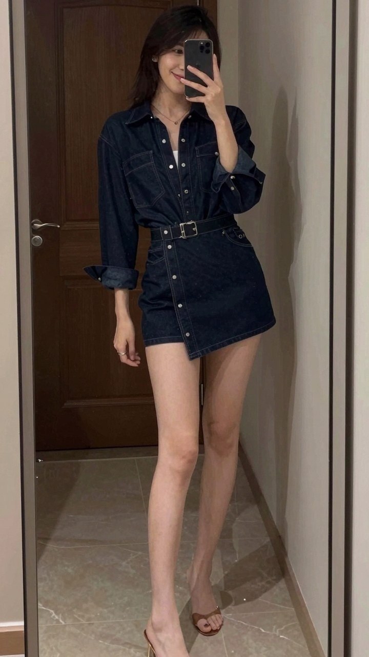 Maintaining Structured Denim Mini Dresses for Evening Wear