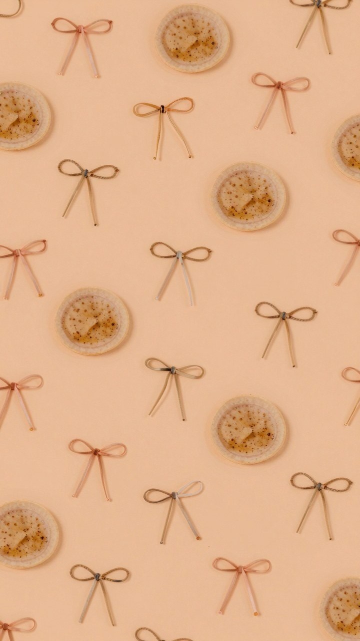 Styling Neutral Bow and Button Harvest Wallpaper