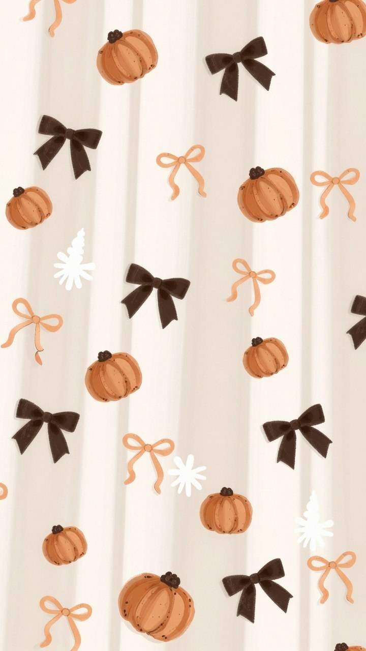 Autumn Pumpkin and Bow Patterns for Phone Backgrounds