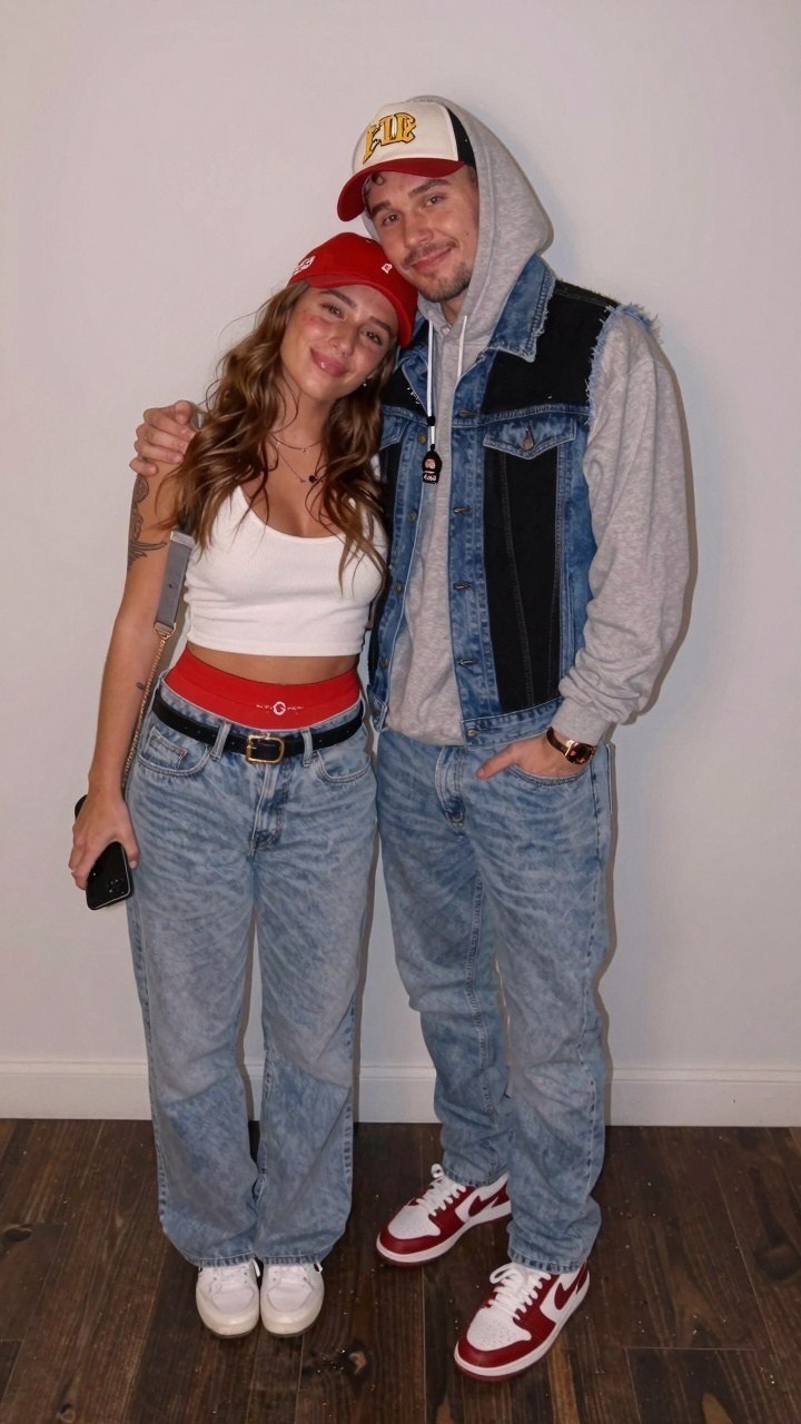 Styling Streetwear Denim for a Firefighter Duo Outfit
