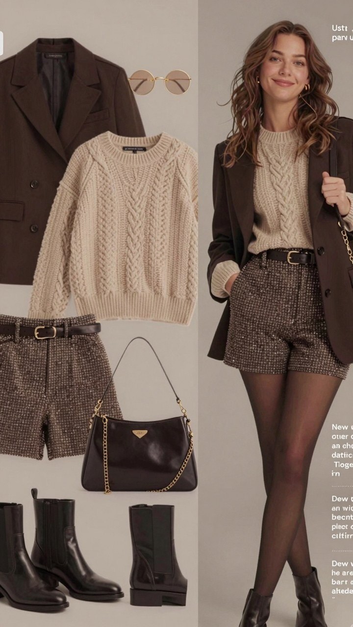 Pairing a Structured Blazer With Textured Fall Sweaters